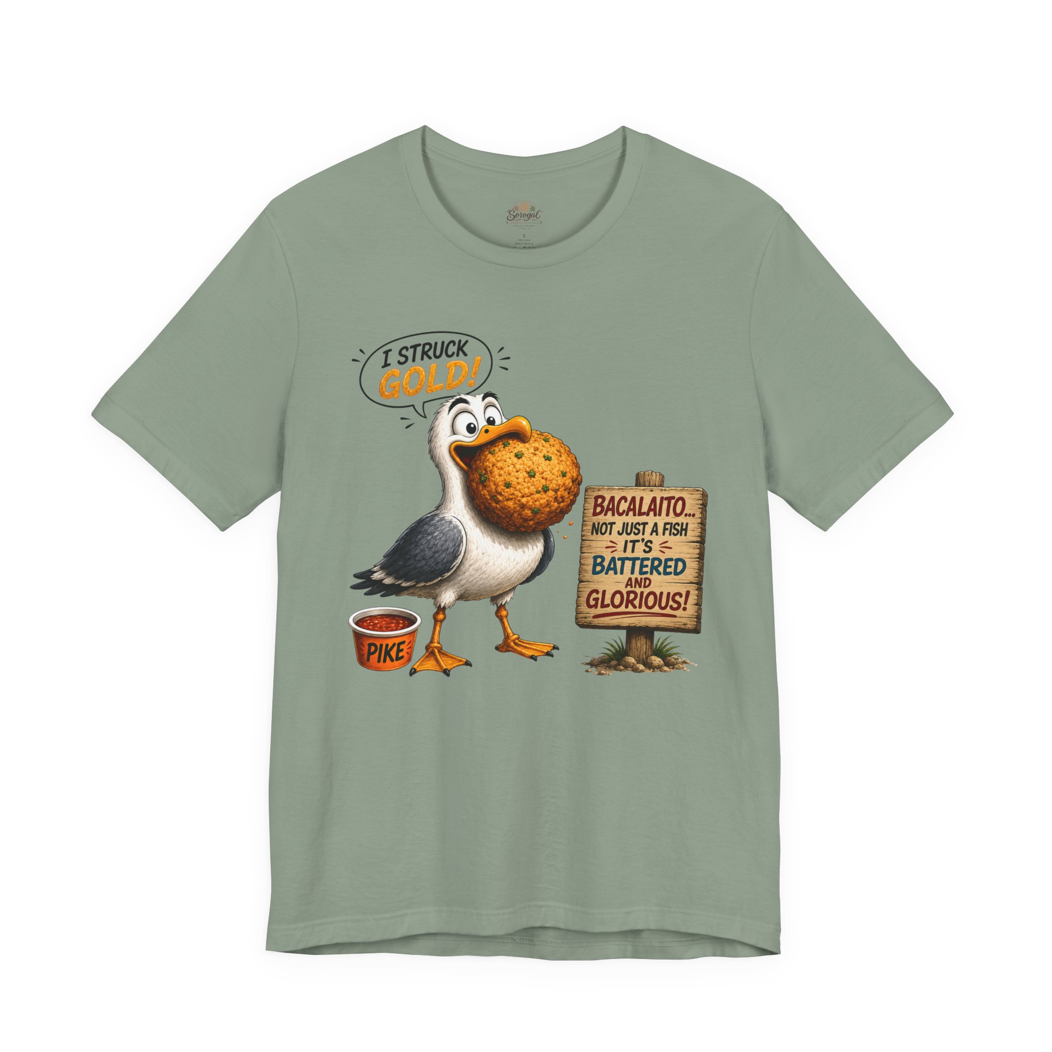 I Struck Gold! Seagull T-Shirt — Funny Fish Bait Graphic Tee - Image 5
