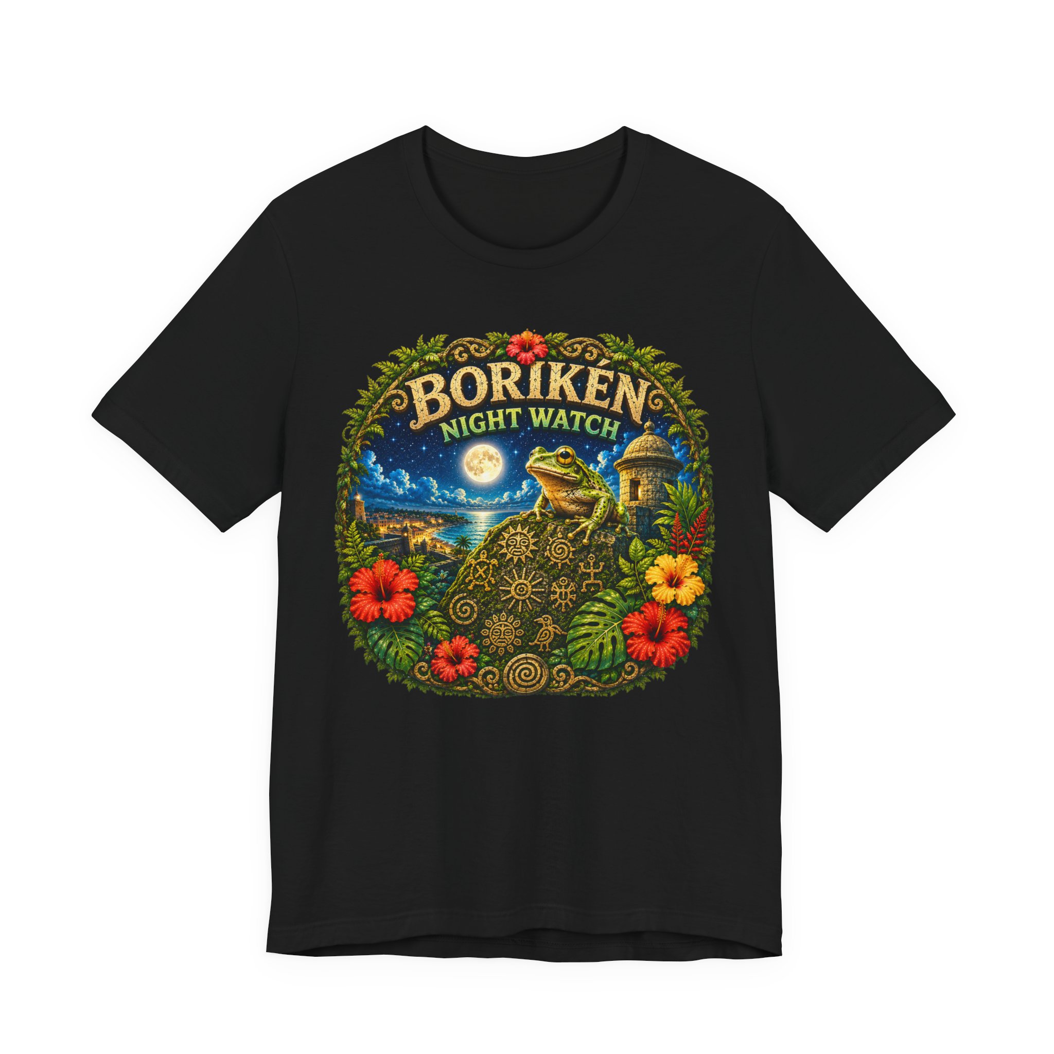 Puerto Rico Coquí Moonlit Graphic Tee | Borikén Night Watch - Image 5