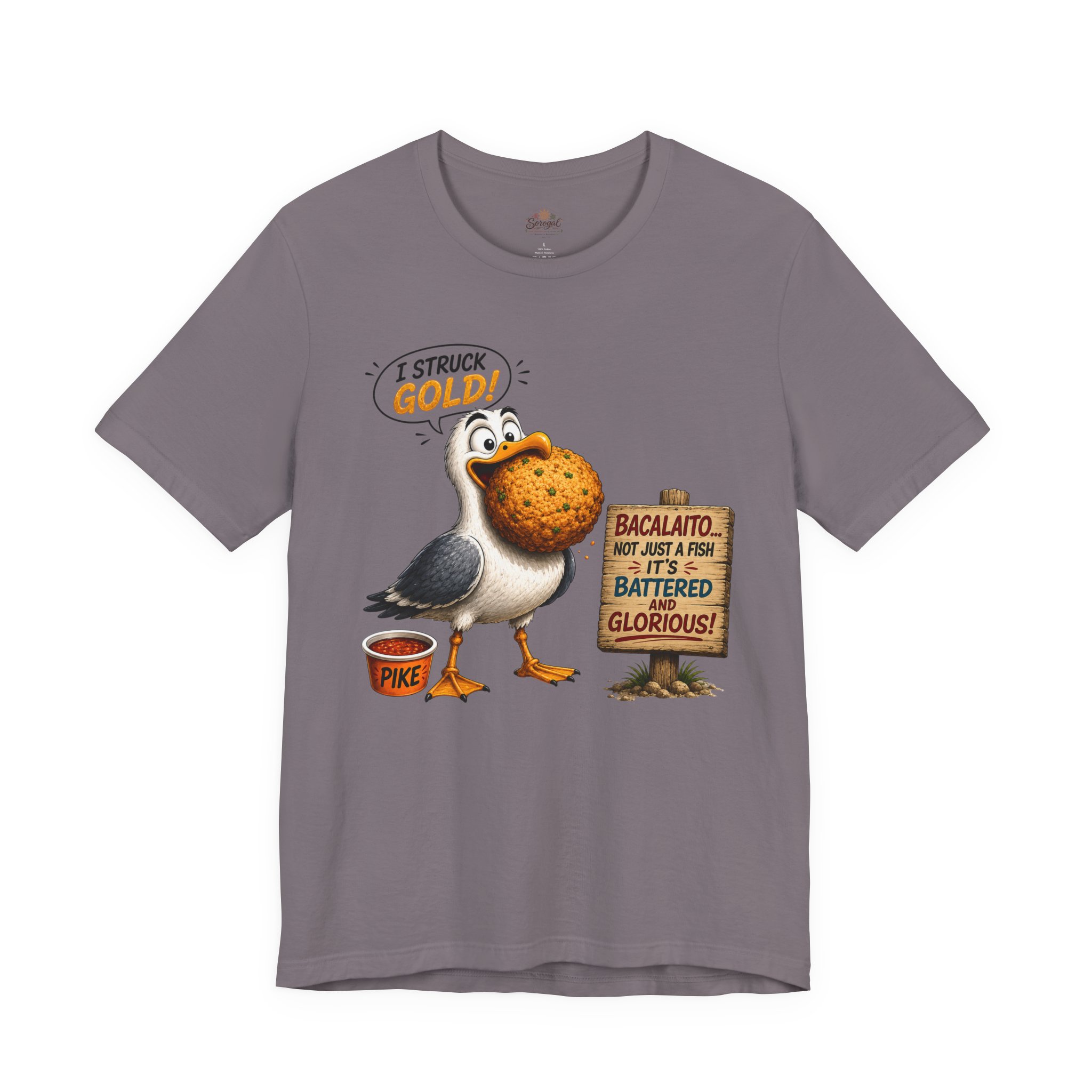 I Struck Gold! Seagull T-Shirt — Funny Fish Bait Graphic Tee - Image 11