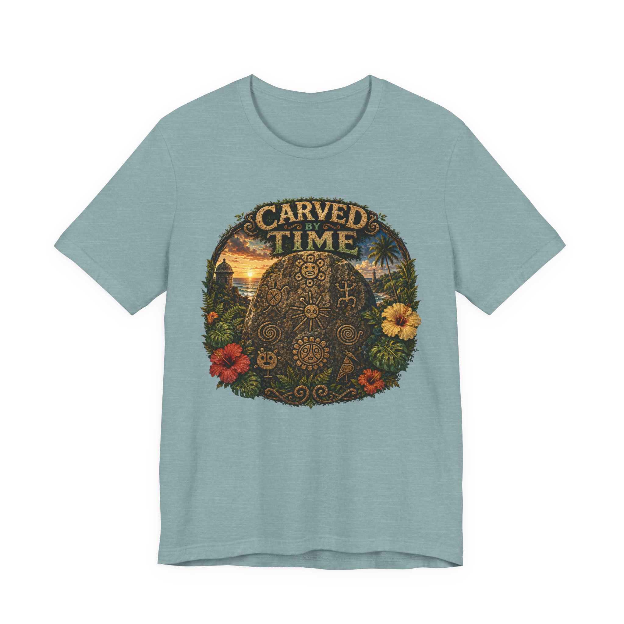 Taíno Petroglyph Puerto Rico Graphic Tee – Carved by Time - Image 8