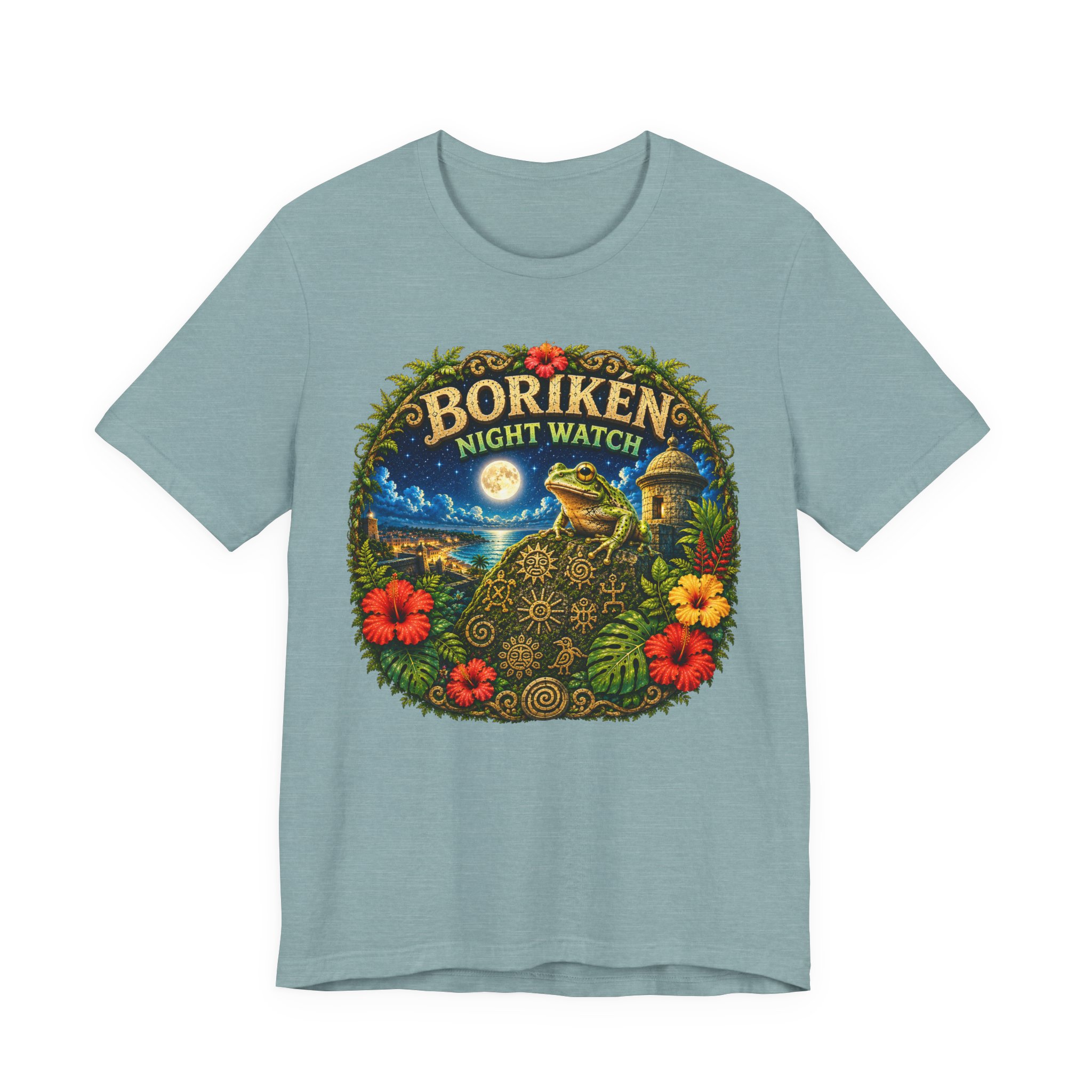 Puerto Rico Coquí Moonlit Graphic Tee | Borikén Night Watch - Image 9