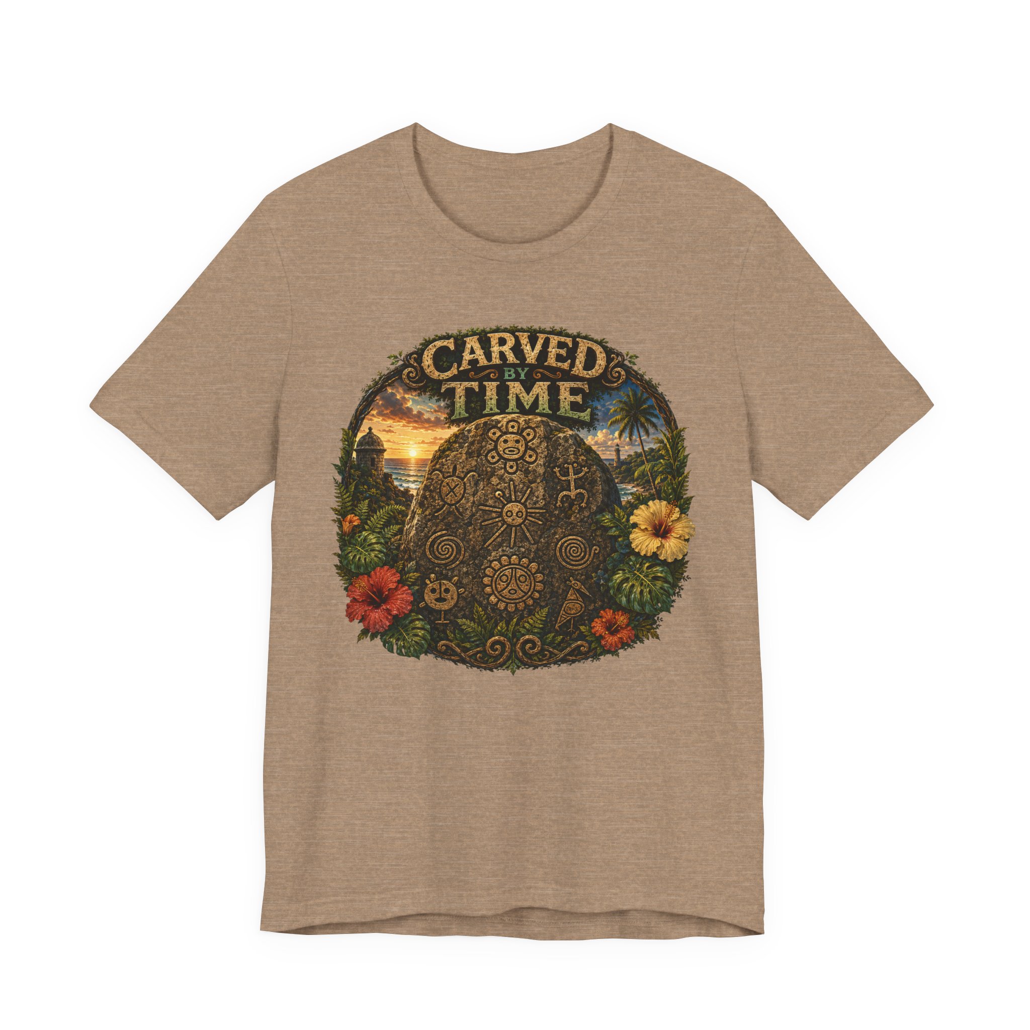 Taíno Petroglyph Puerto Rico Graphic Tee – Carved by Time - Image 6