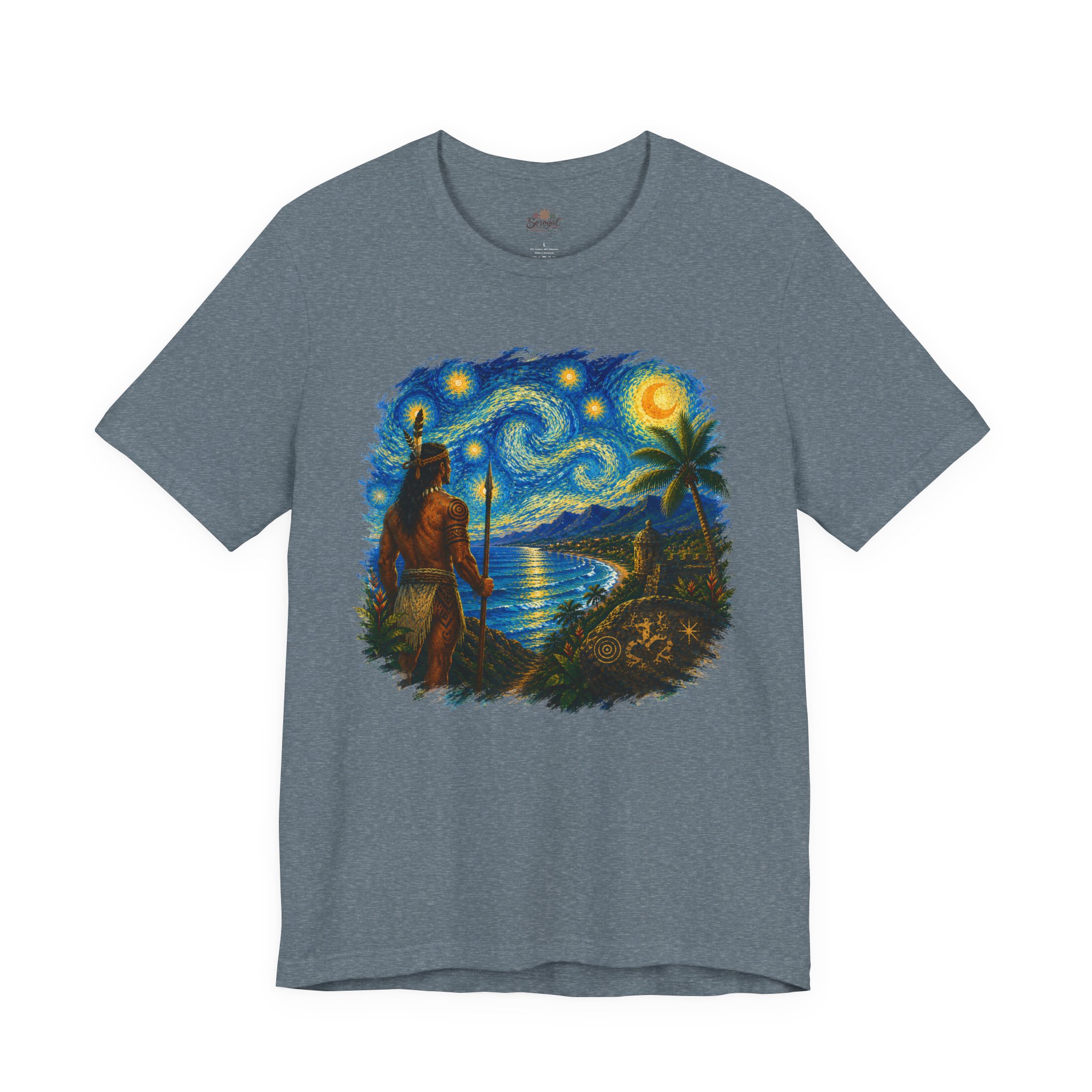 Tropical Starry Night T-Shirt — Puerto Rico Beach Van Gogh Style Art Graphic Tee - Image 9
