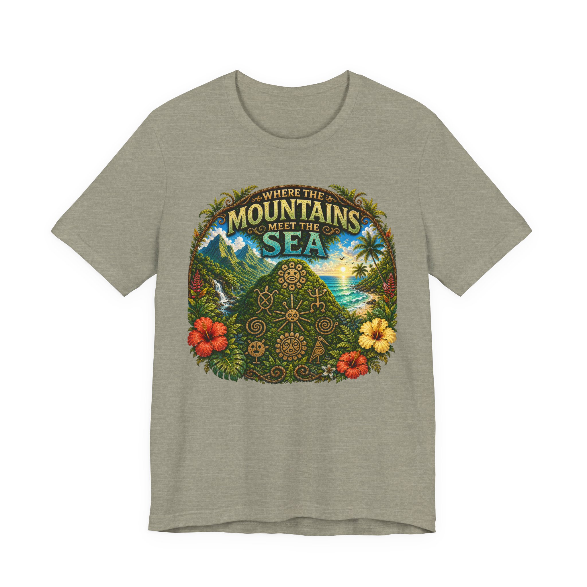 Puerto Rico Taíno Nature Graphic Tee | Where the Mountains Meet the Sea - Image 5
