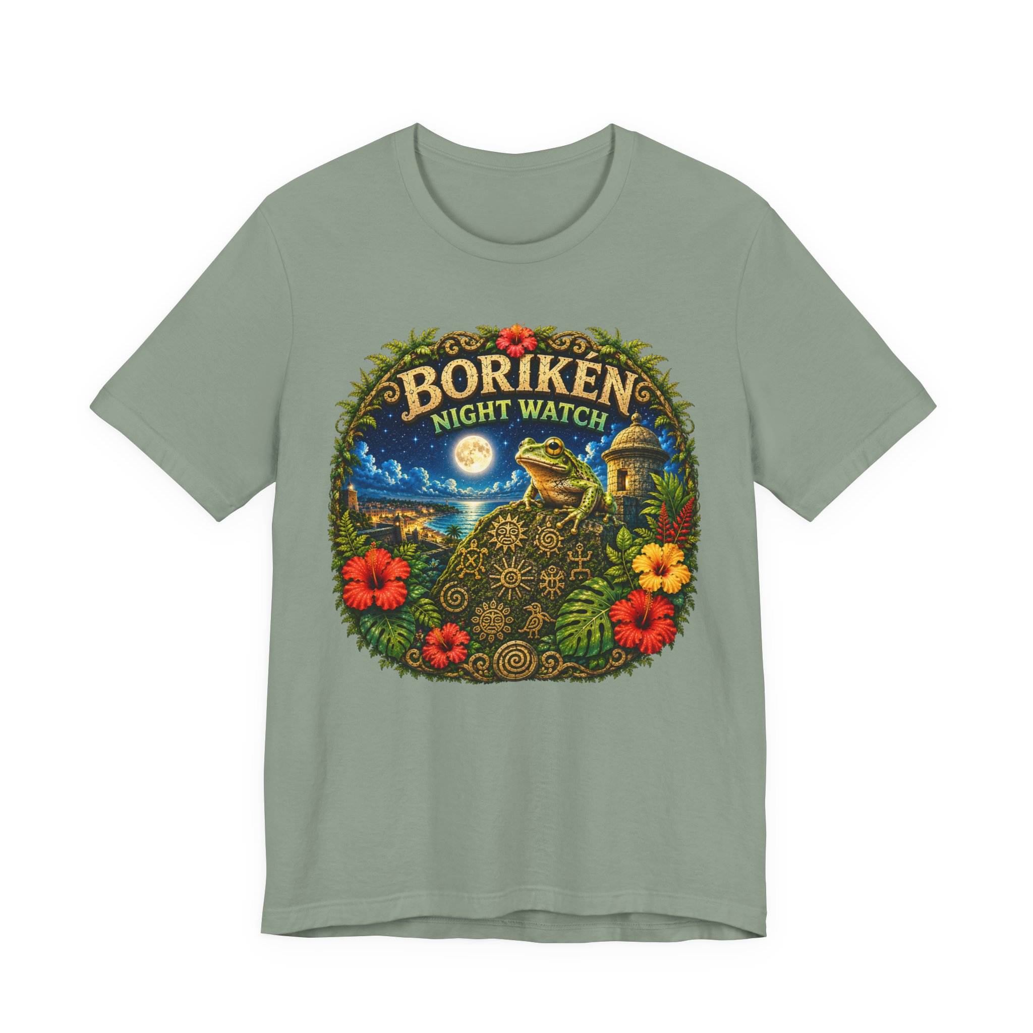 Puerto Rico Coquí Moonlit Graphic Tee | Borikén Night Watch - Image 8