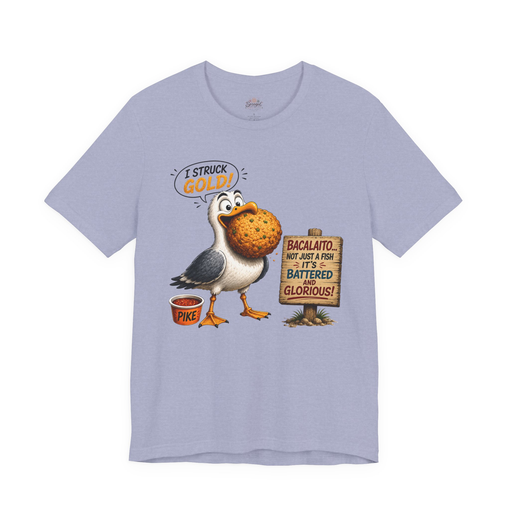 I Struck Gold! Seagull T-Shirt — Funny Fish Bait Graphic Tee - Image 6