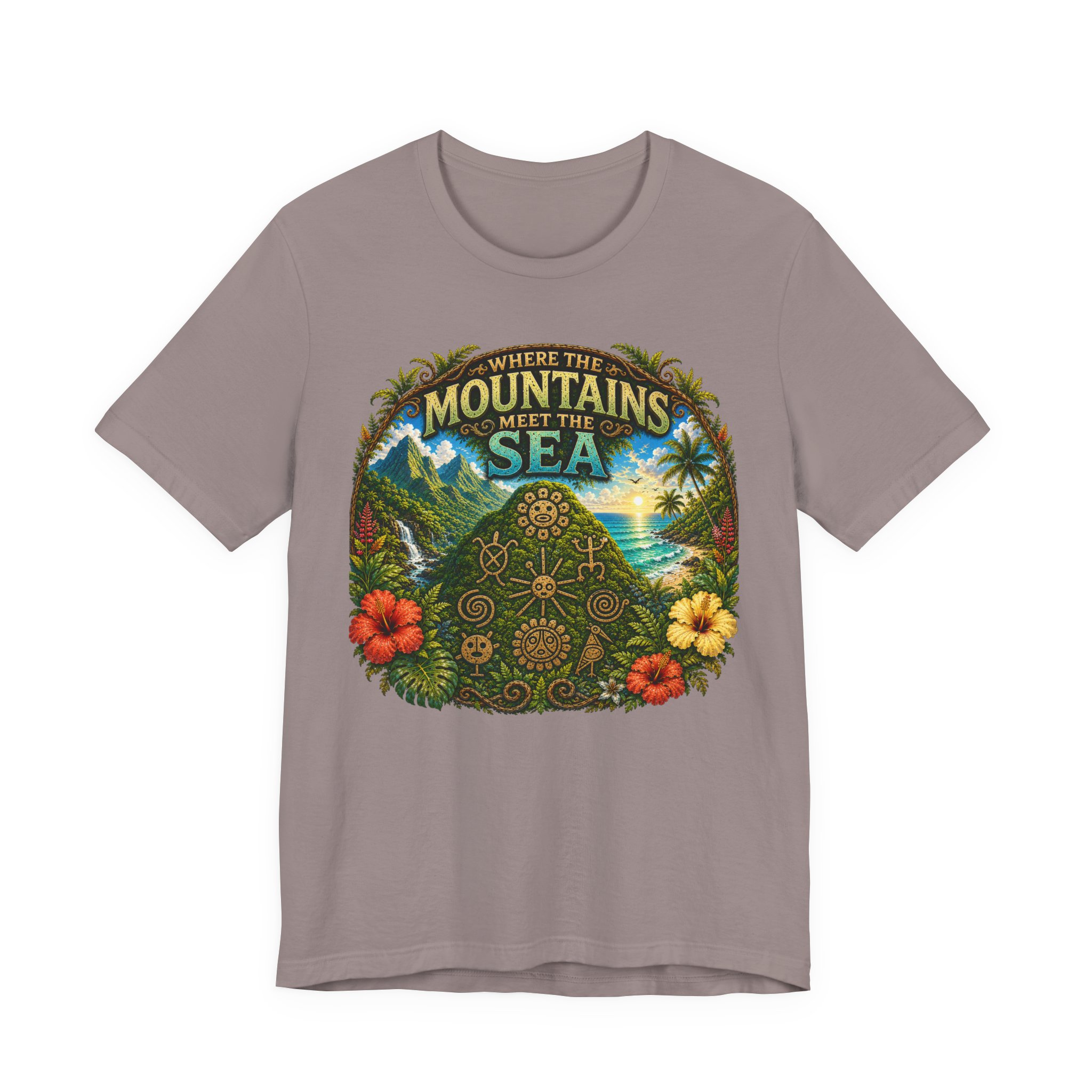 Puerto Rico Taíno Nature Graphic Tee | Where the Mountains Meet the Sea - Image 3