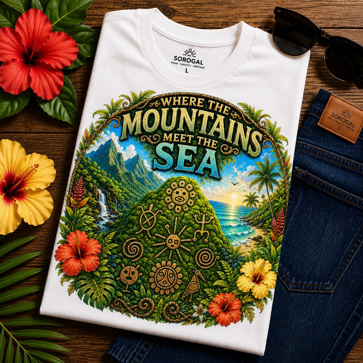 Puerto Rico Taíno Nature Graphic Tee | Where the Mountains Meet the Sea