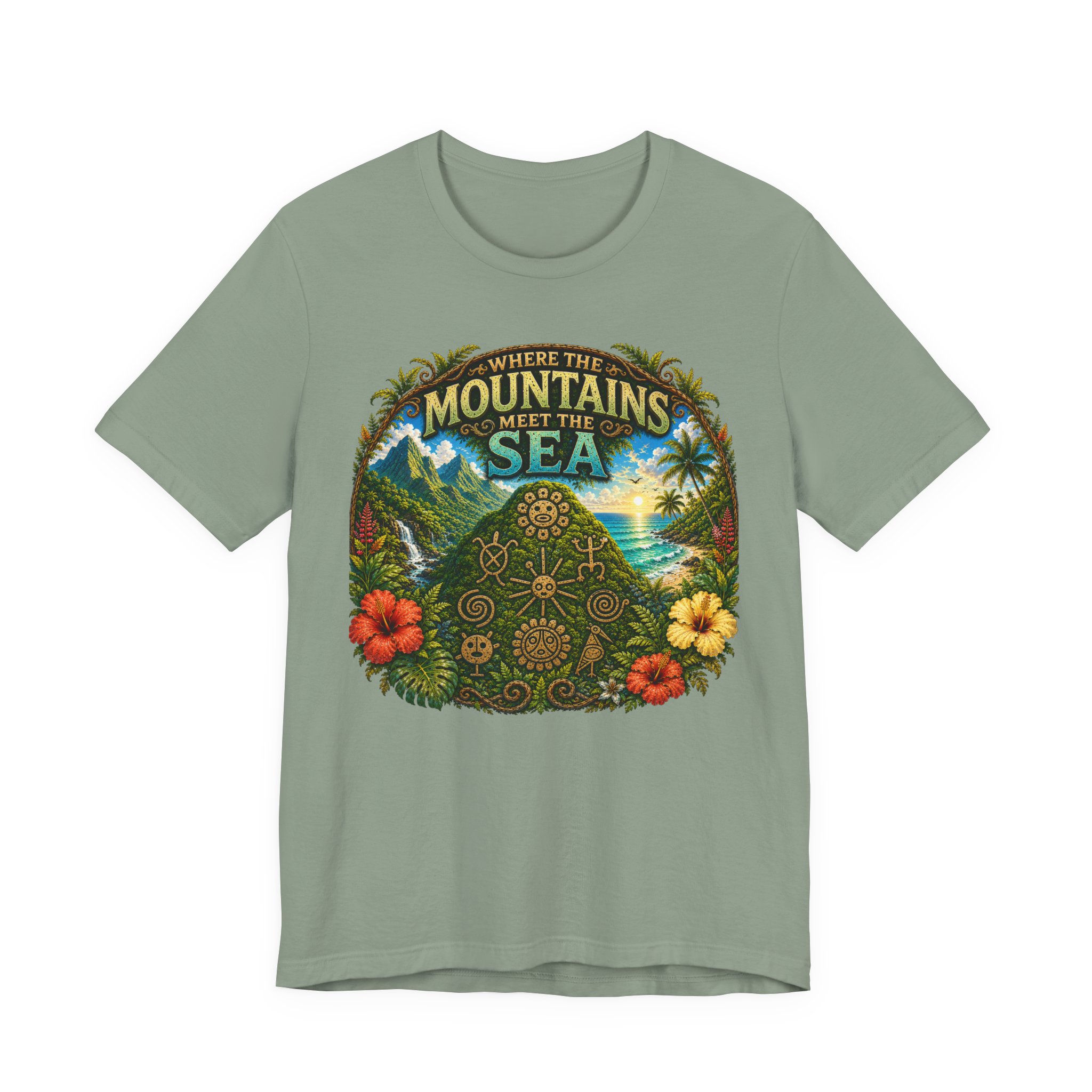 Puerto Rico Taíno Nature Graphic Tee | Where the Mountains Meet the Sea - Image 6