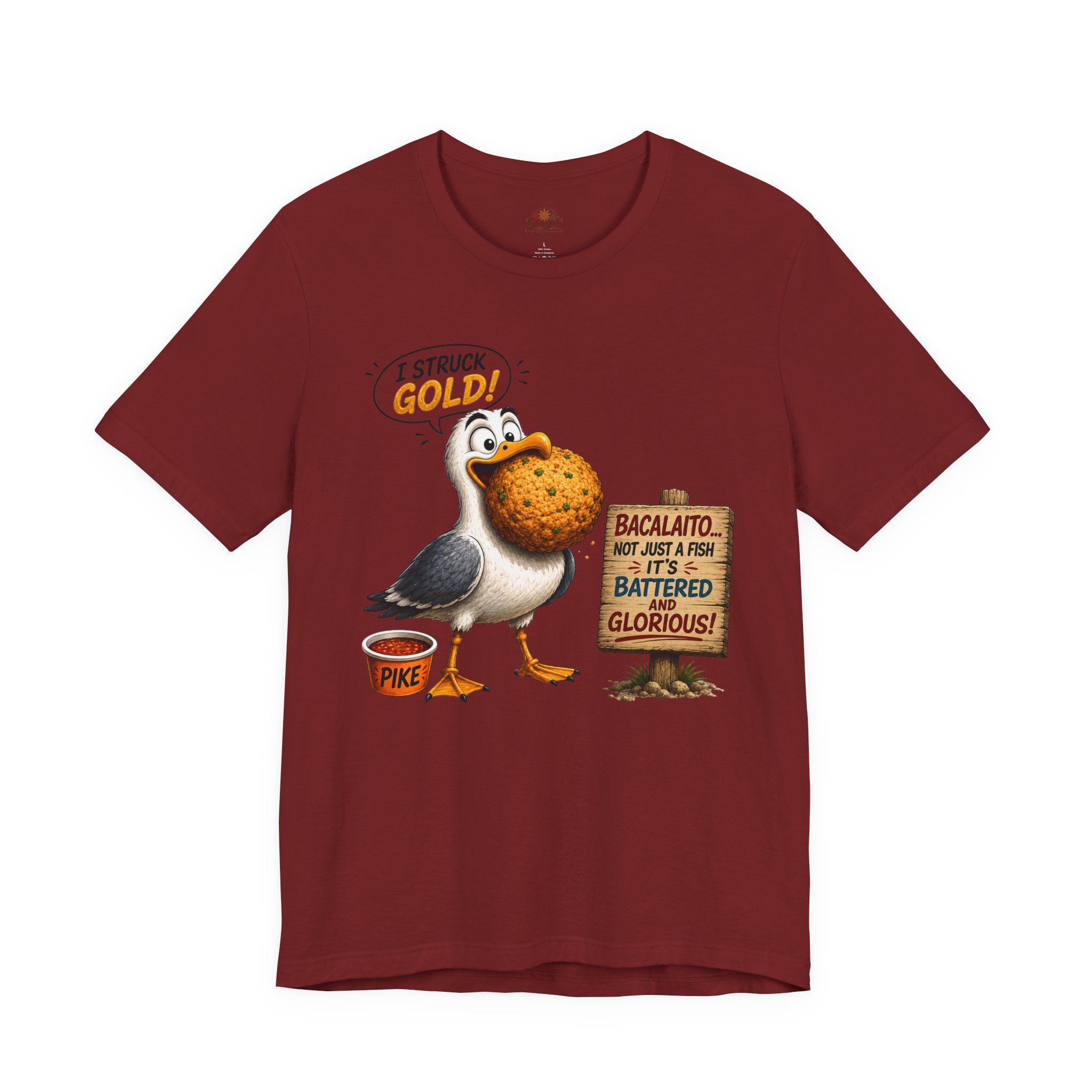 I Struck Gold! Seagull T-Shirt — Funny Fish Bait Graphic Tee - Image 12