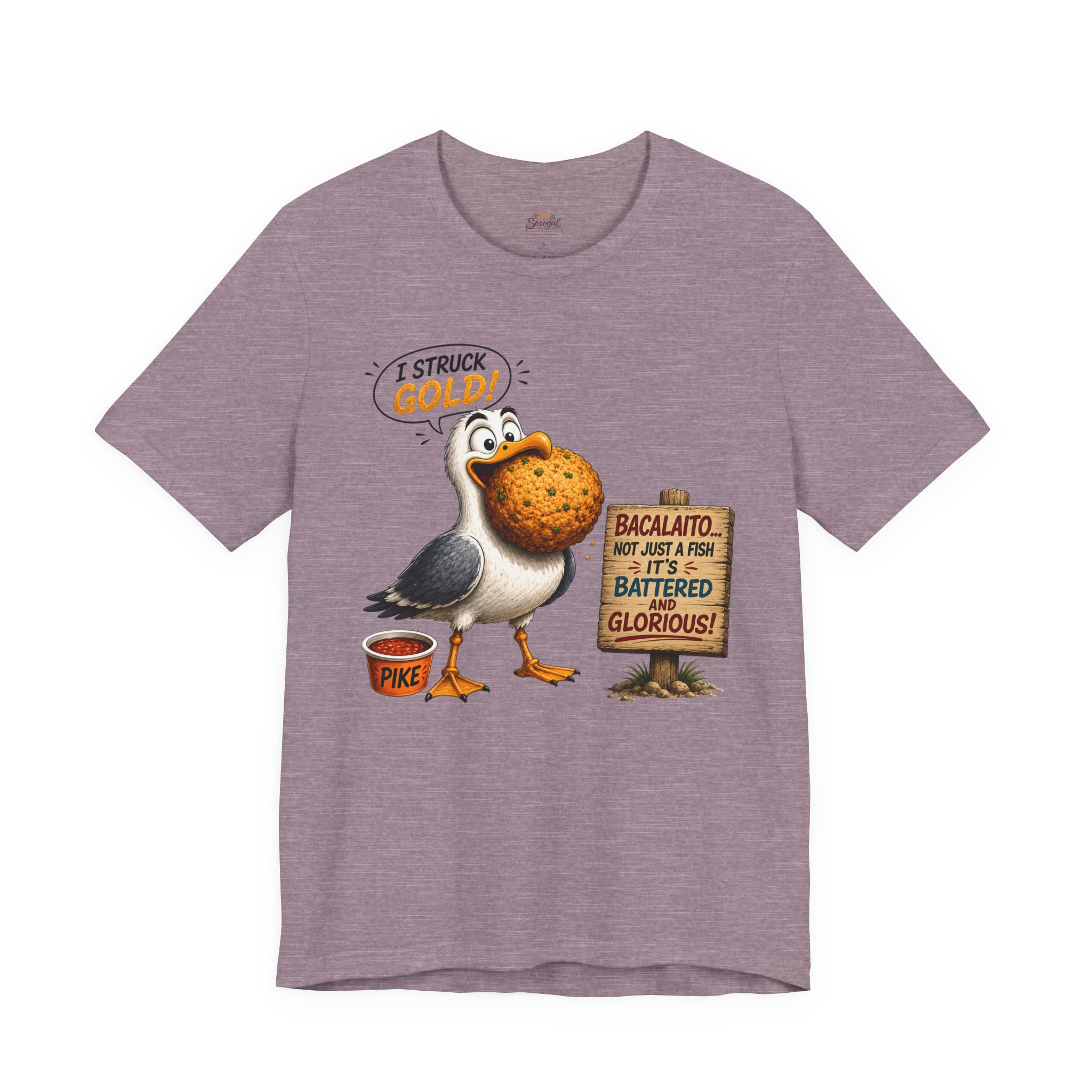 I Struck Gold! Seagull T-Shirt — Funny Fish Bait Graphic Tee - Image 10