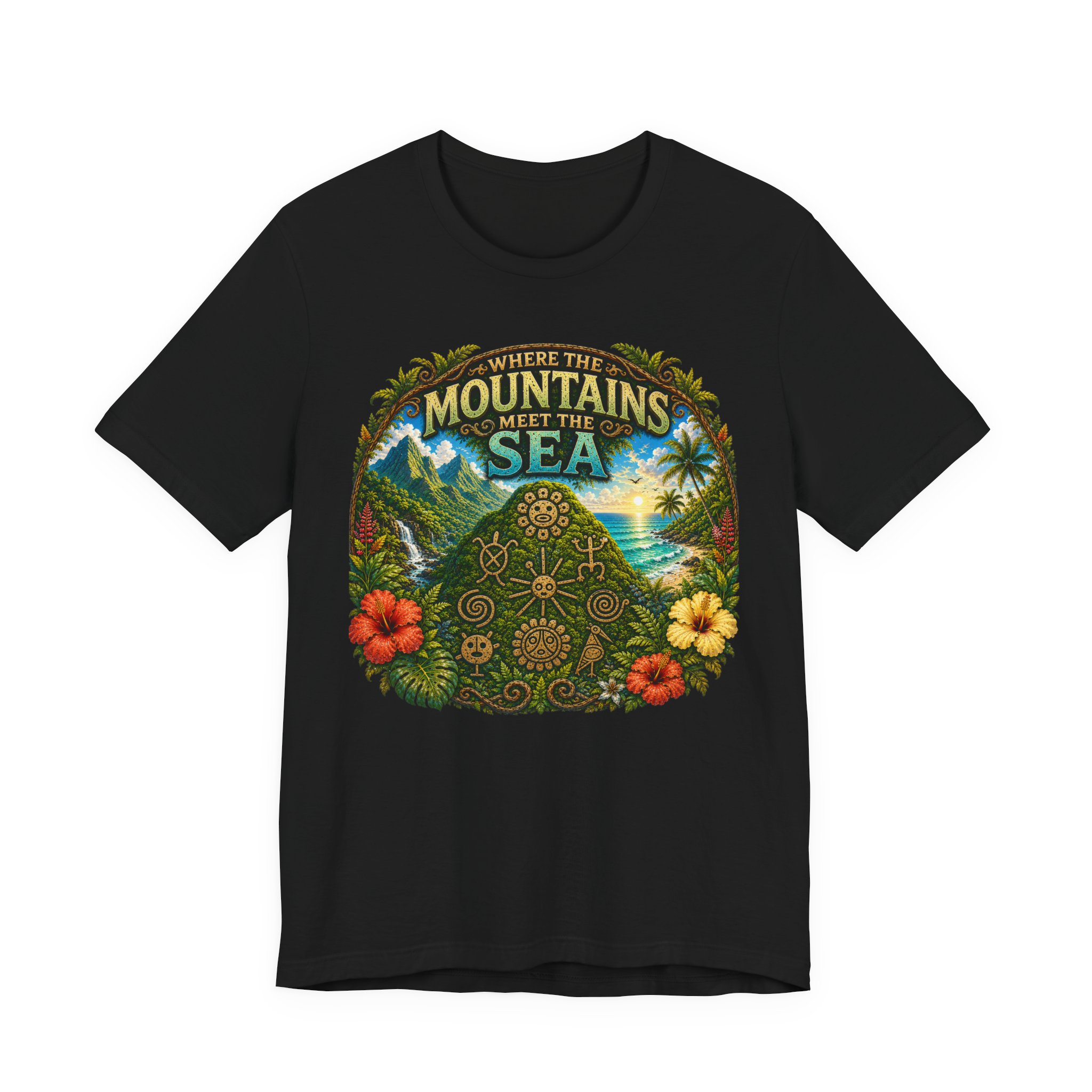 Puerto Rico Taíno Nature Graphic Tee | Where the Mountains Meet the Sea - Image 4
