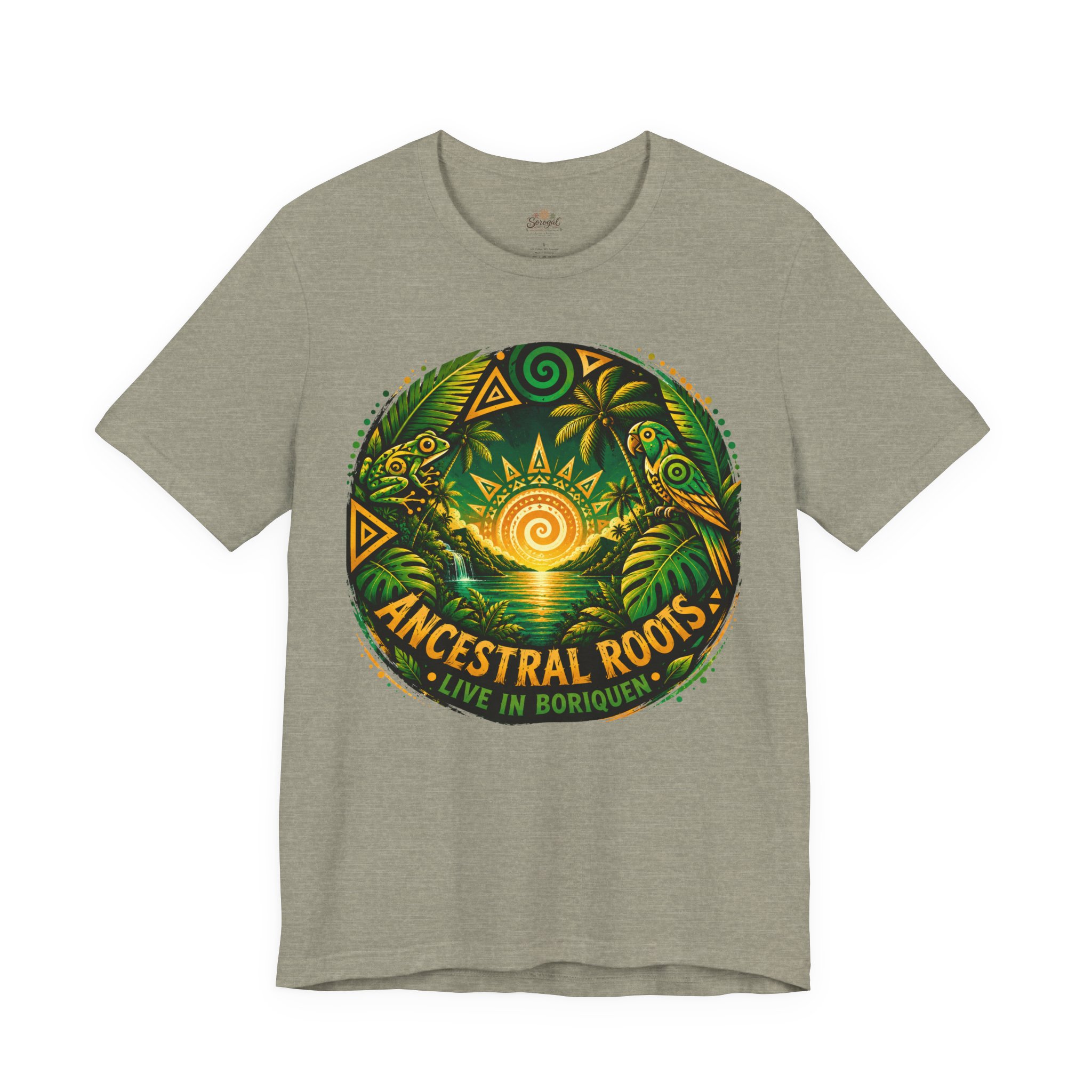 T-Shirt — Ancestral Roots "Live in Borinquen" Tribal Sun Graphic - Image 4
