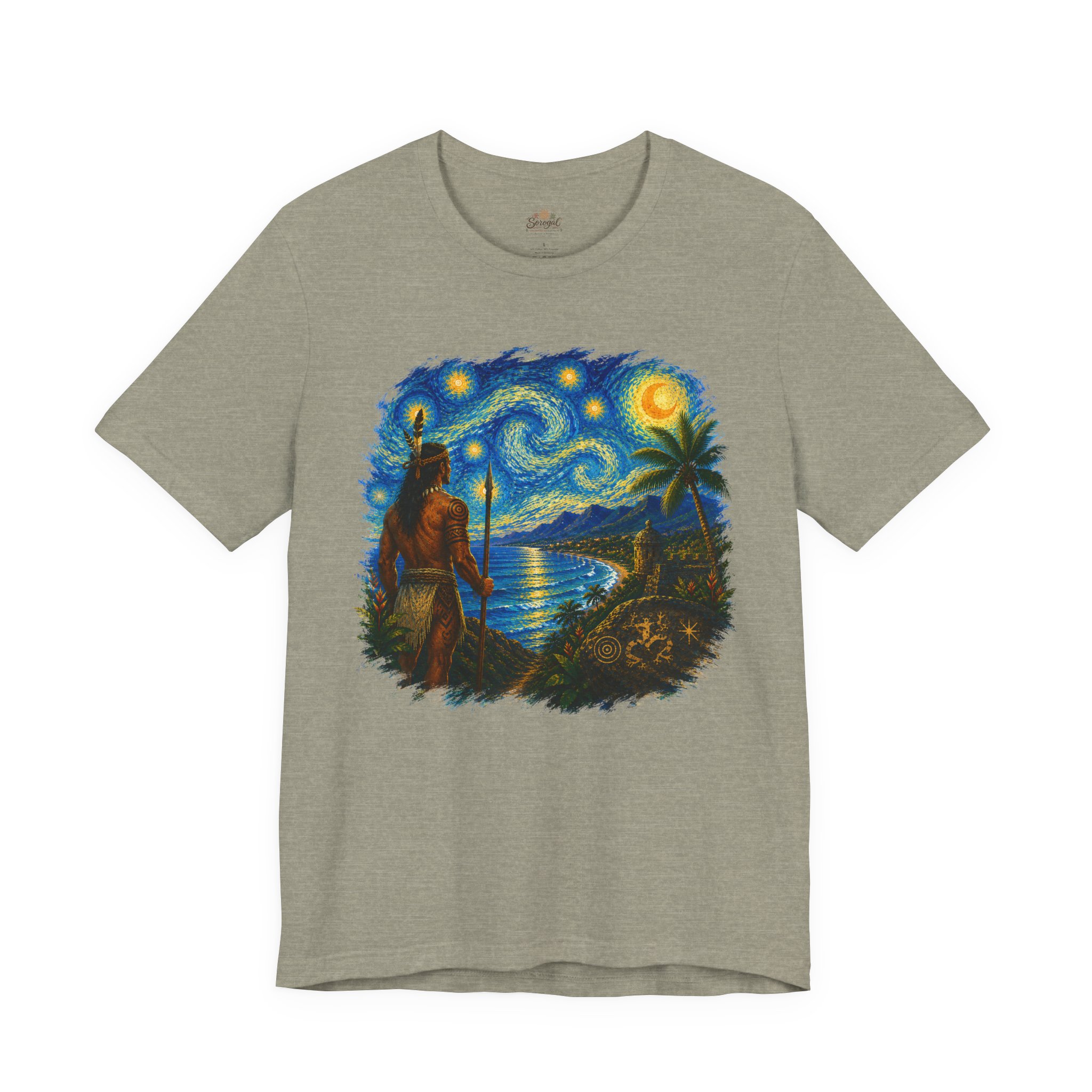 Tropical Starry Night T-Shirt — Puerto Rico Beach Van Gogh Style Art Graphic Tee - Image 5