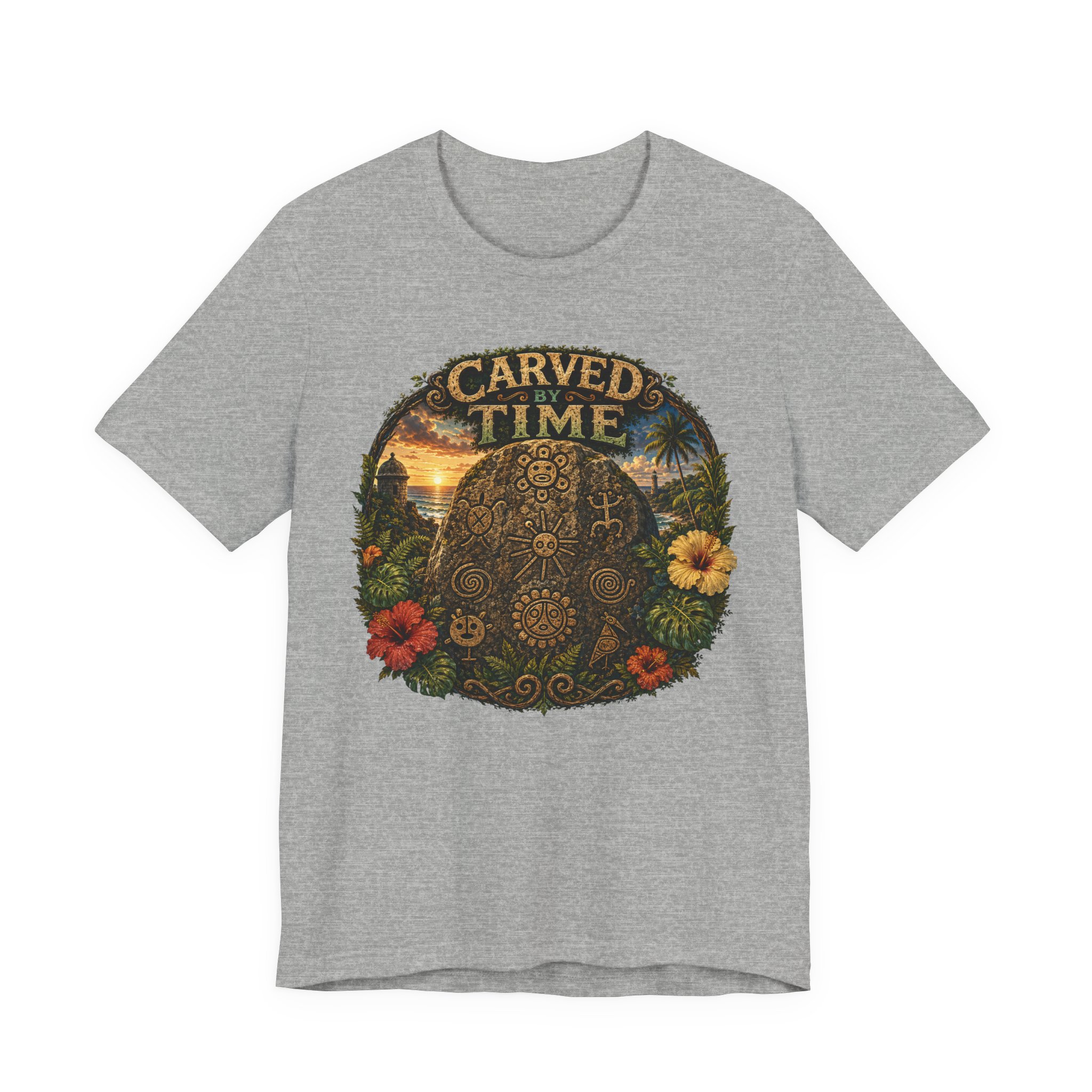 Taíno Petroglyph Puerto Rico Graphic Tee – Carved by Time - Image 5