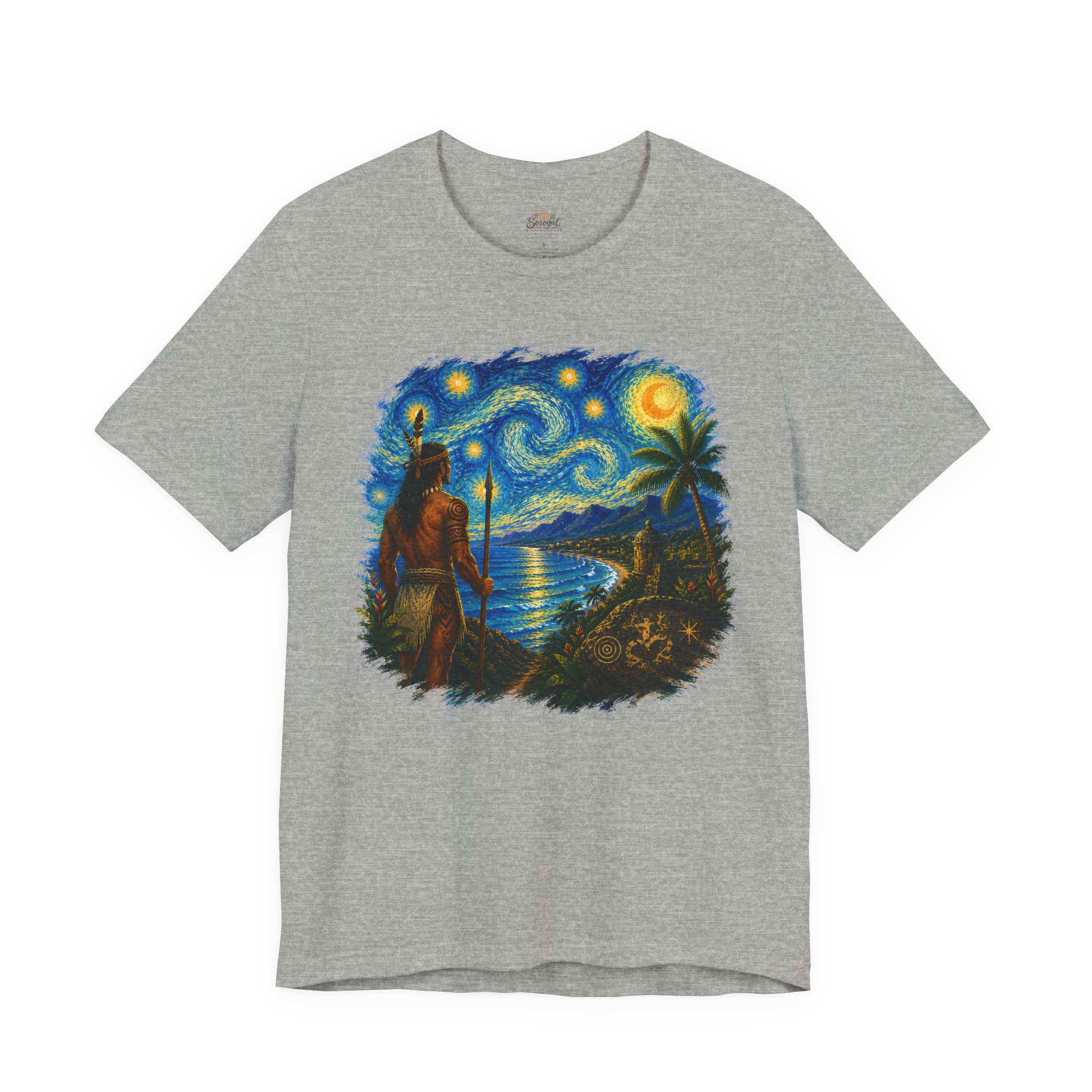 Tropical Starry Night T-Shirt — Puerto Rico Beach Van Gogh Style Art Graphic Tee - Image 7