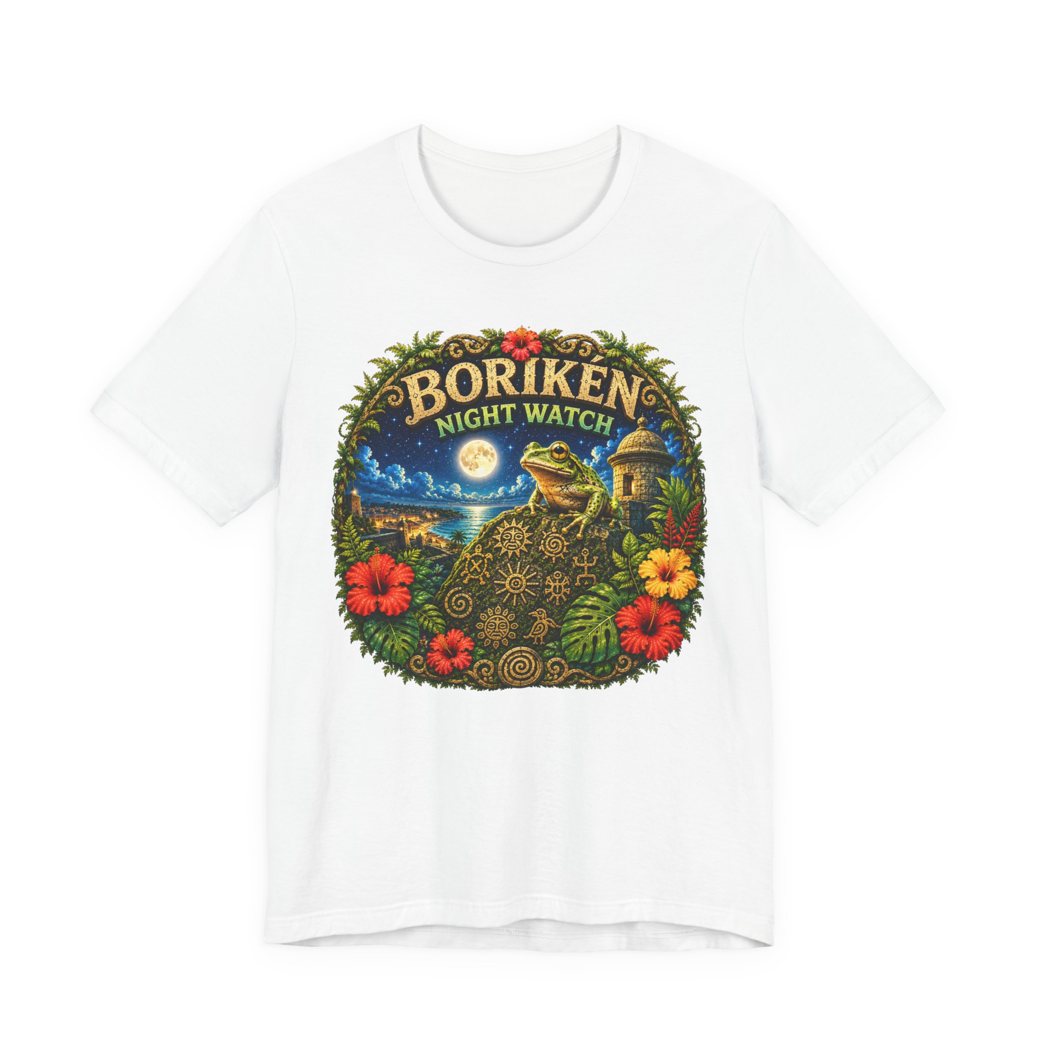 Puerto Rico Coquí Moonlit Graphic Tee | Borikén Night Watch - Image 2
