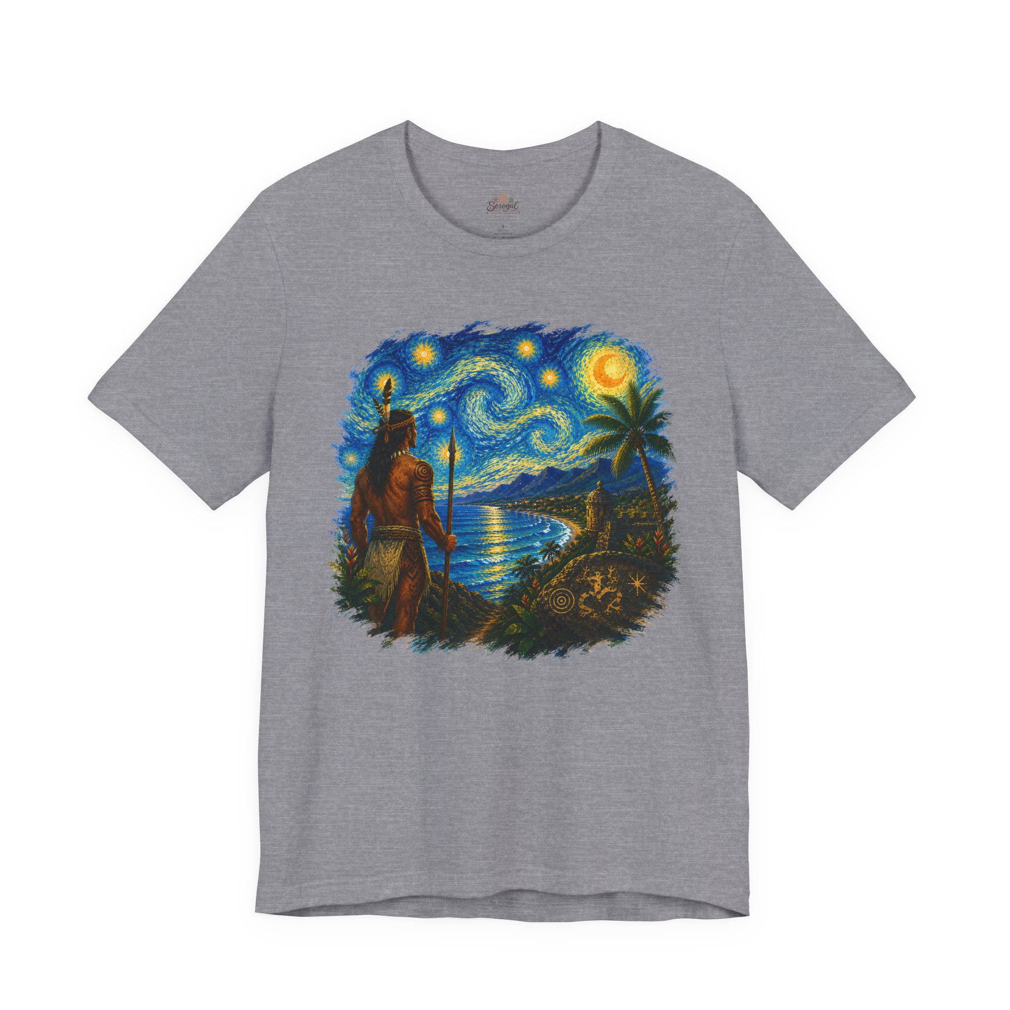 Tropical Starry Night T-Shirt — Puerto Rico Beach Van Gogh Style Art Graphic Tee - Image 8