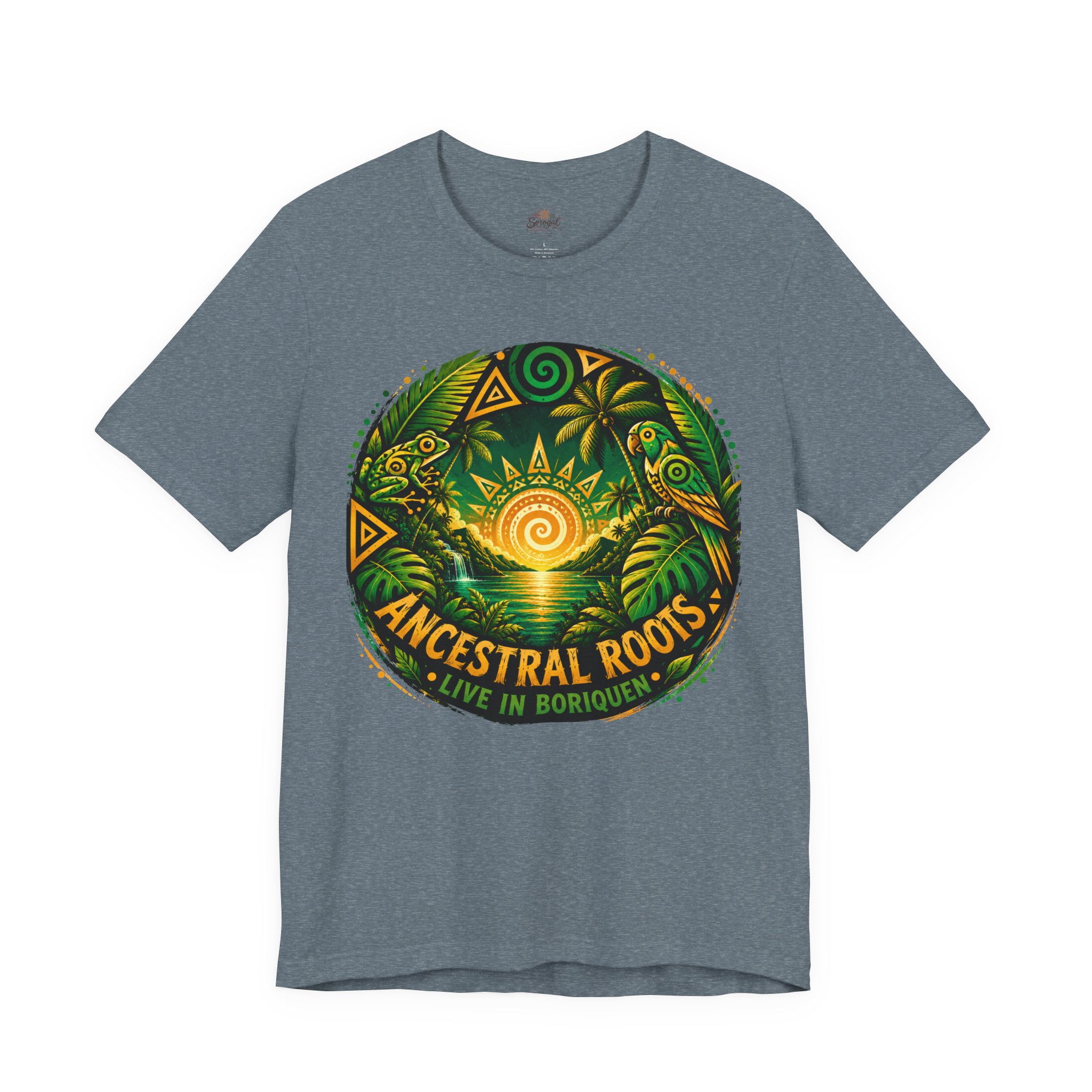 T-Shirt — Ancestral Roots "Live in Borinquen" Tribal Sun Graphic - Image 7