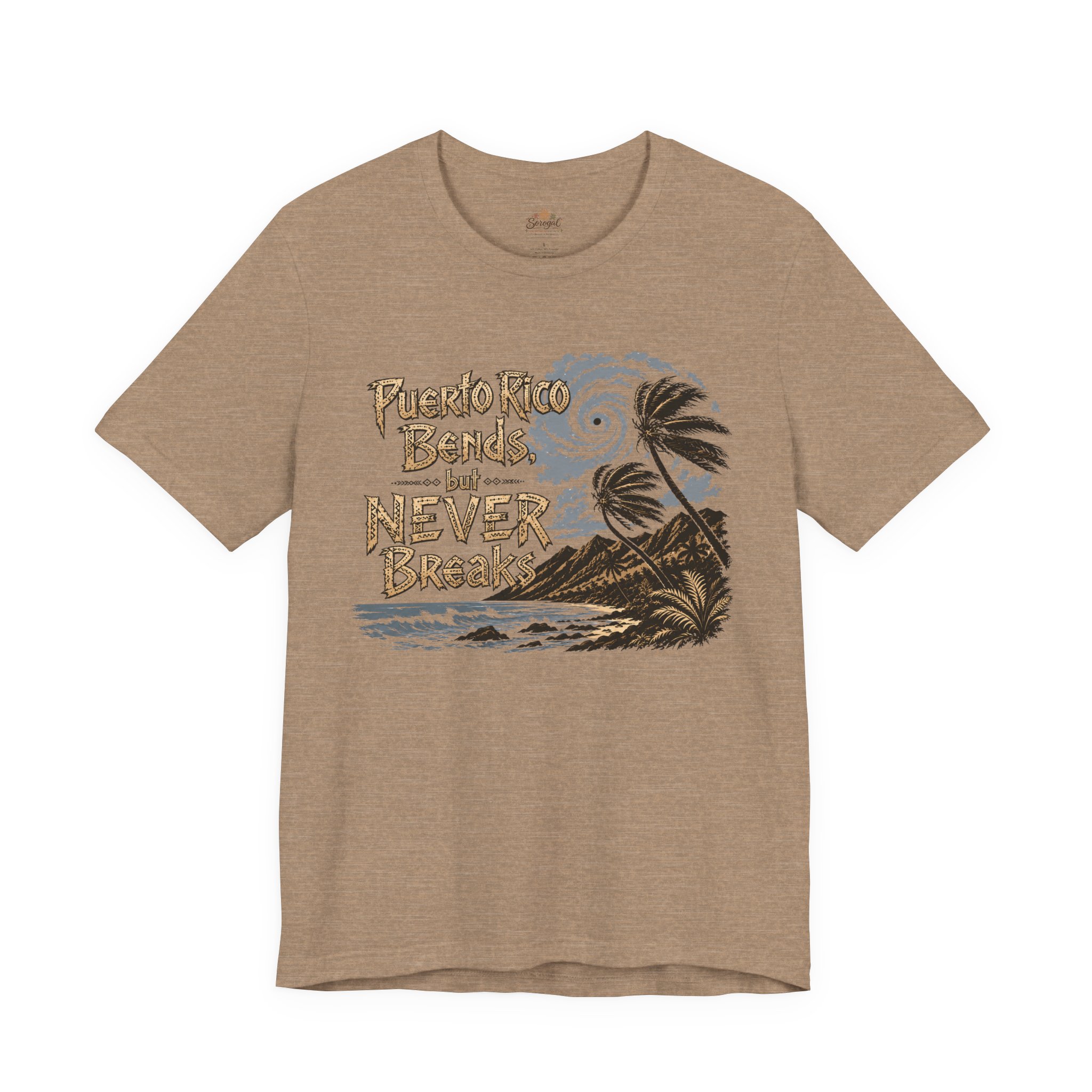 Puerto Rico Bends But Never Breaks T-Shirt | Sorogal - Image 4