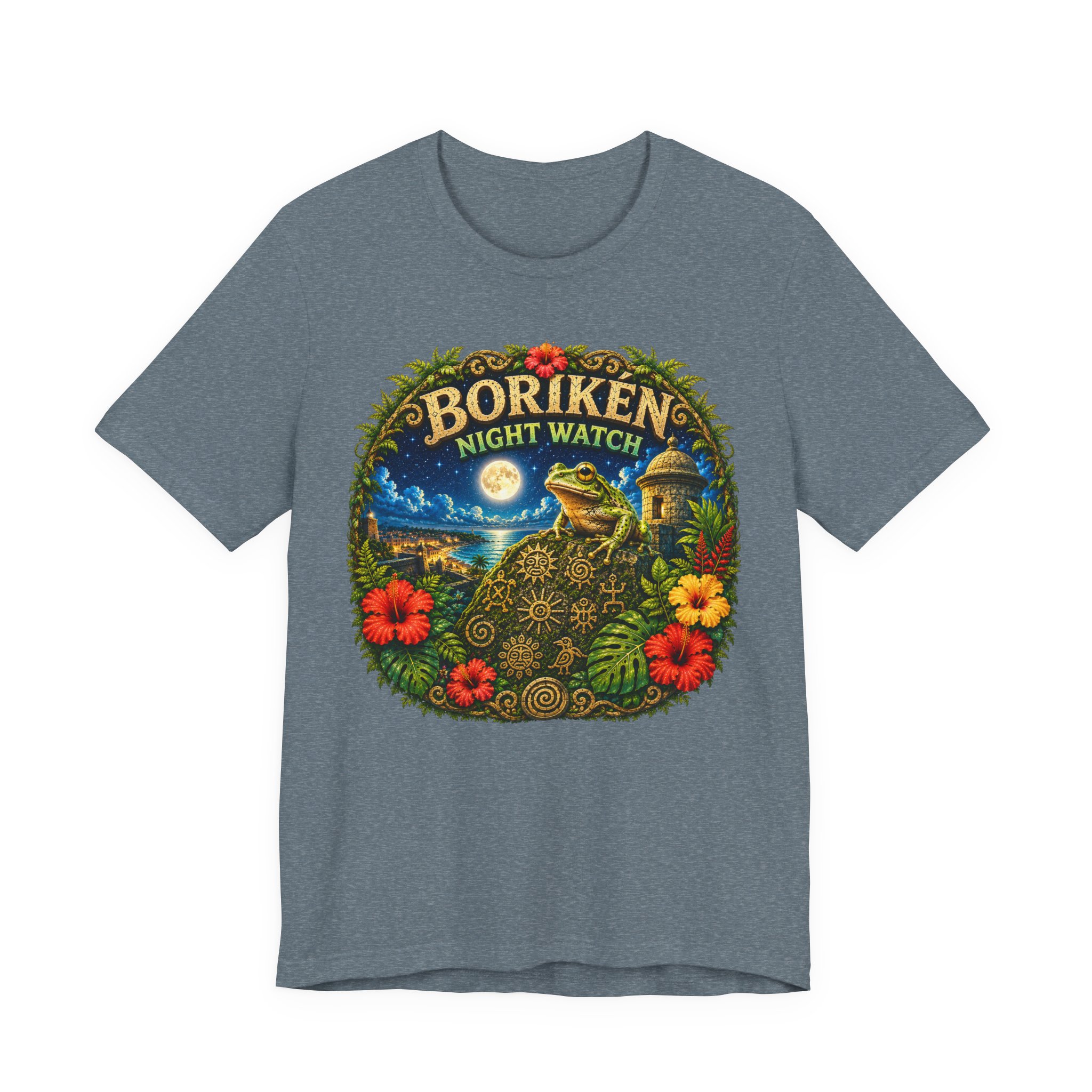 Puerto Rico Coquí Moonlit Graphic Tee | Borikén Night Watch - Image 11