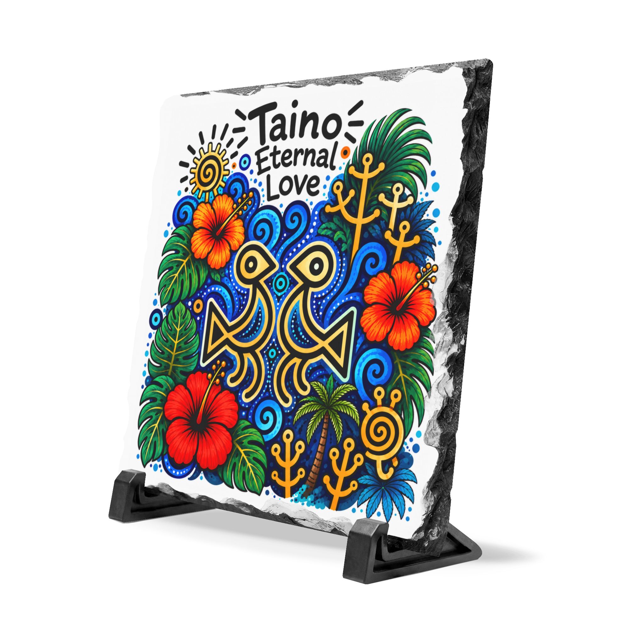 Taíno Eternal Love Slate Plaque – Puerto Rican Inspired Tropical Home Decor - Image 3