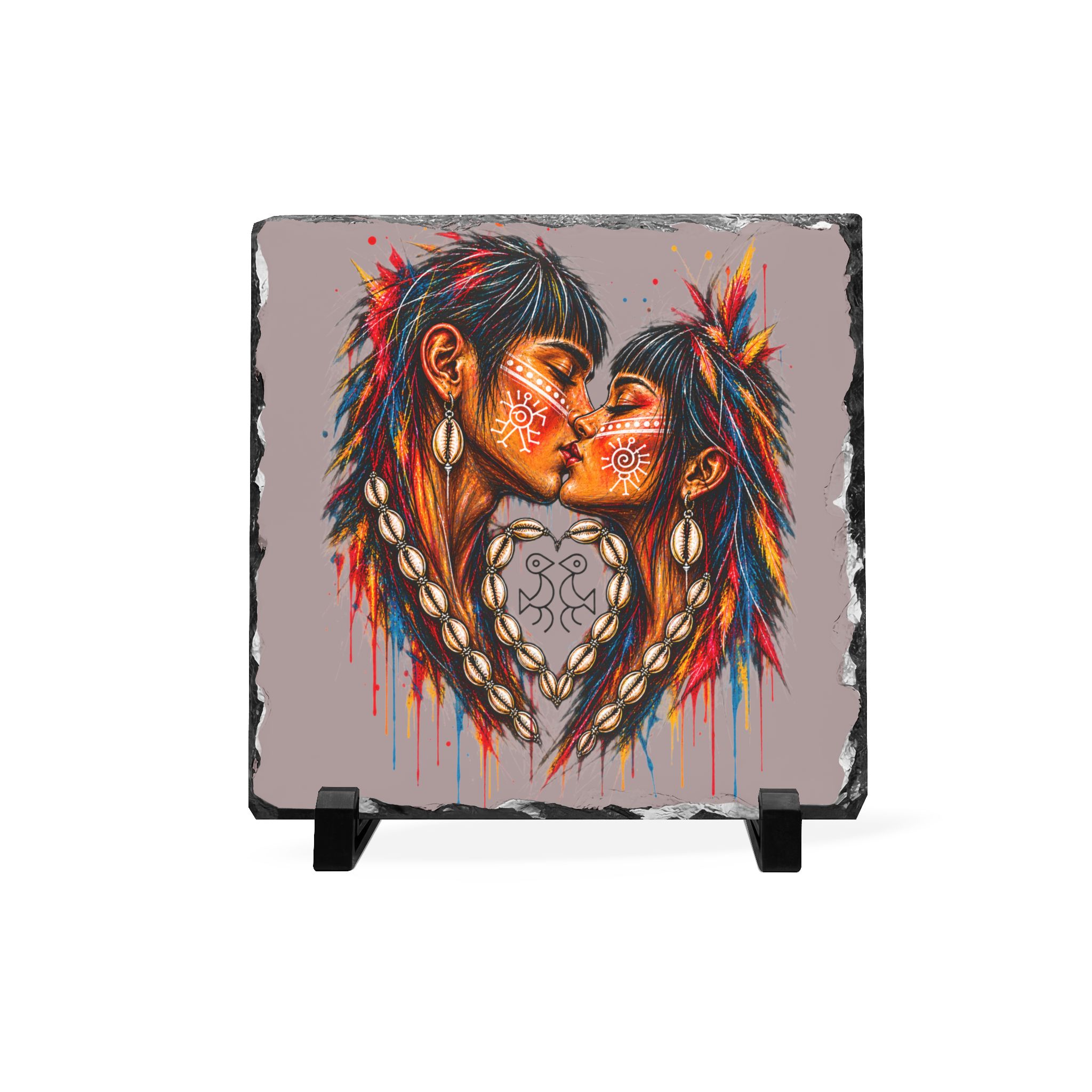 Taíno Love Slate Plaque – Puerto Rican Inspired Couple & Heritage Home Decor - Image 2
