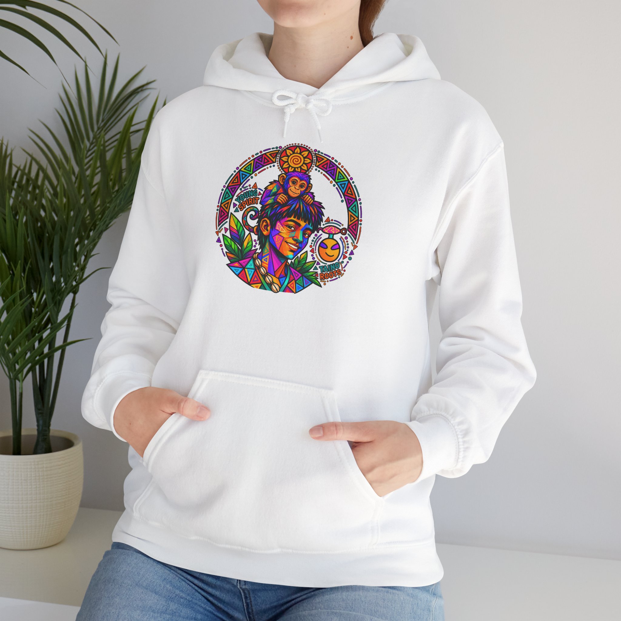 Young Spirit Taíno Roots Hoodie – Colorful Boricua Heritage Art