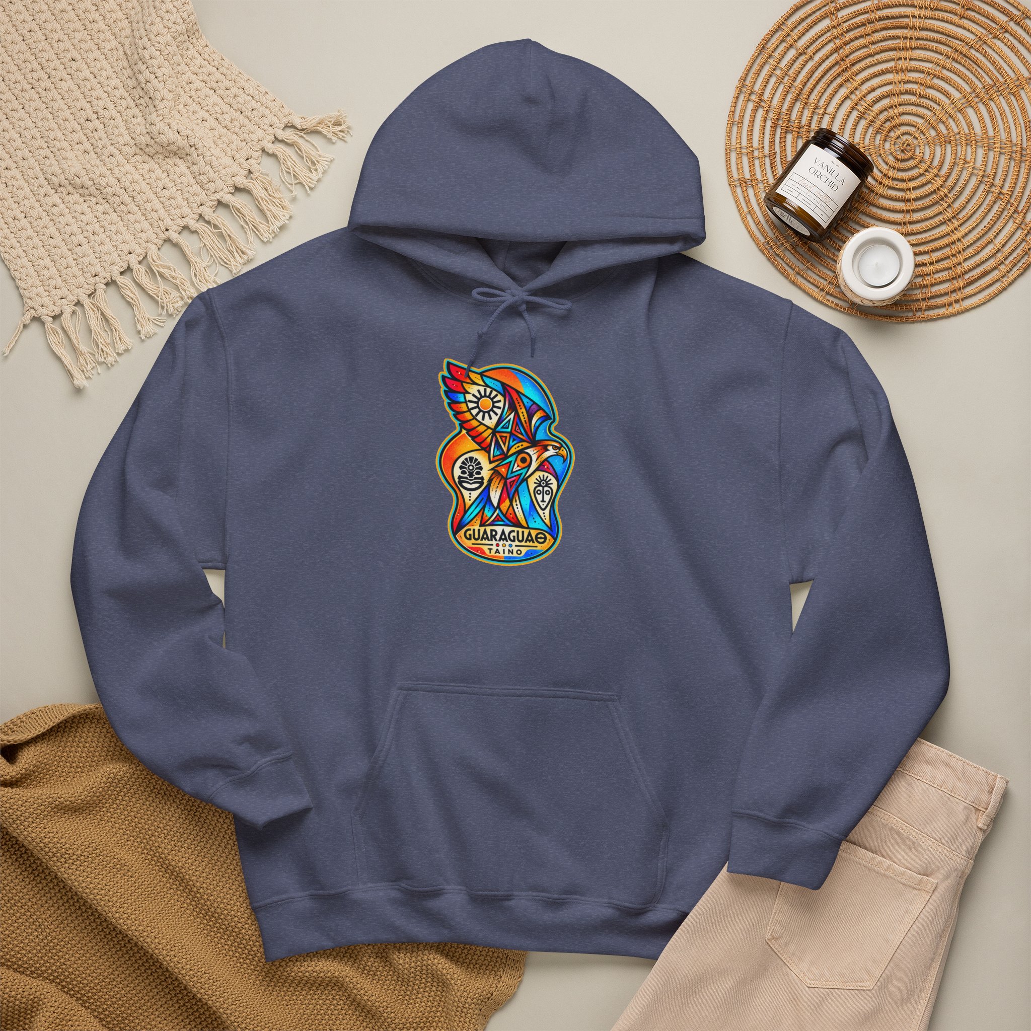 Guaraguao Taíno Hoodie – Puerto Rican Heritage Hawk Sweatshirt - Image 38