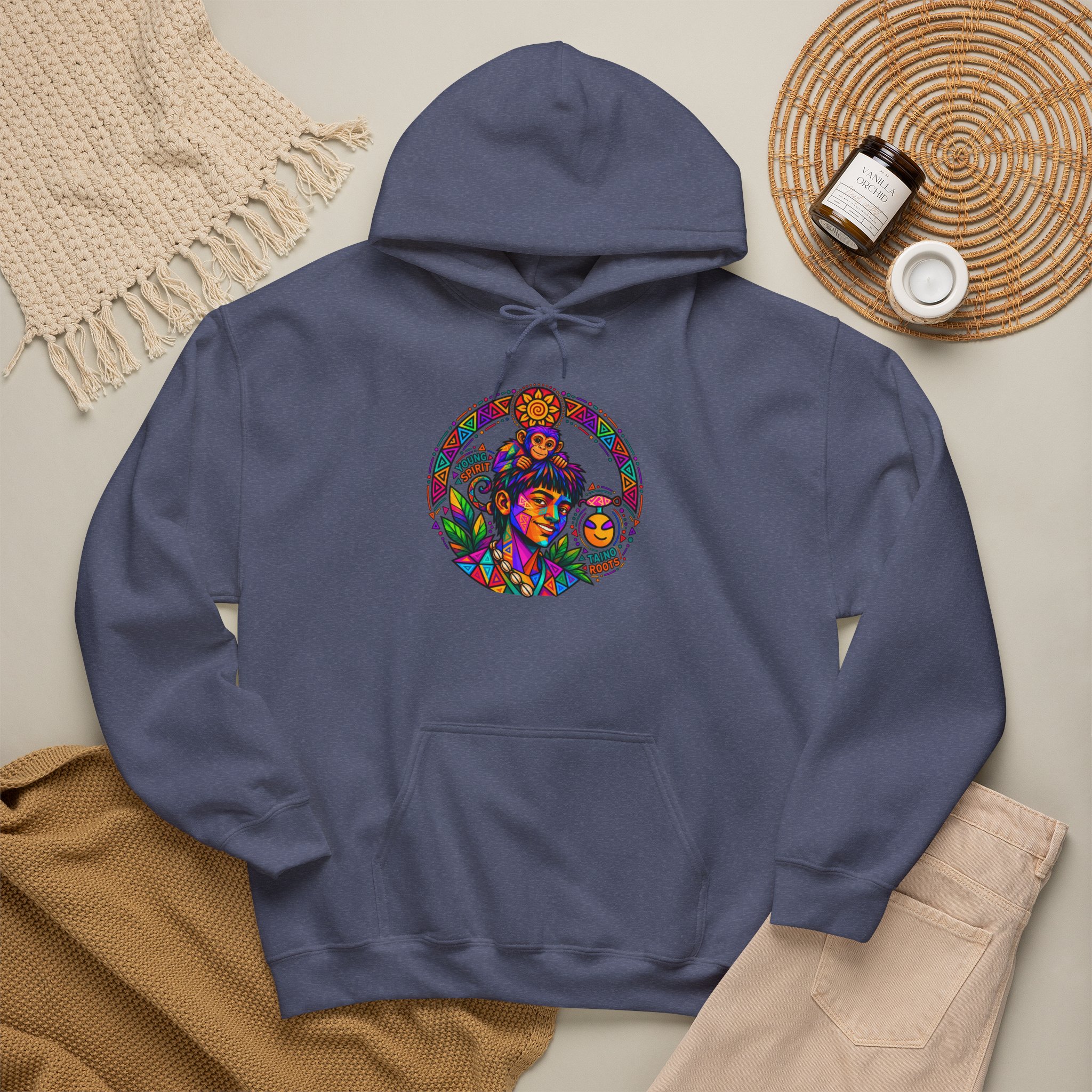 Young Spirit Taíno Roots Hoodie – Colorful Boricua Heritage Art - Image 38