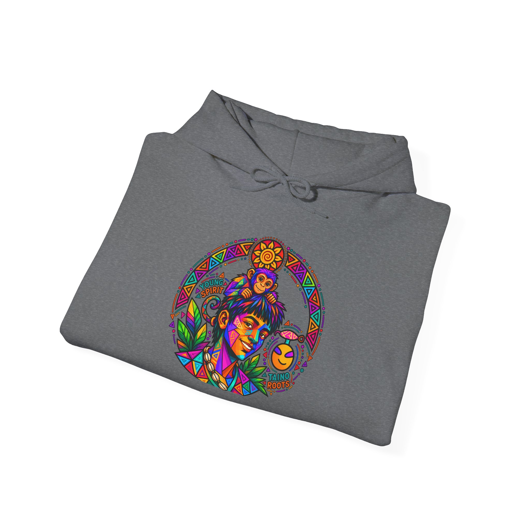 Young Spirit Taíno Roots Hoodie – Colorful Boricua Heritage Art - Image 28