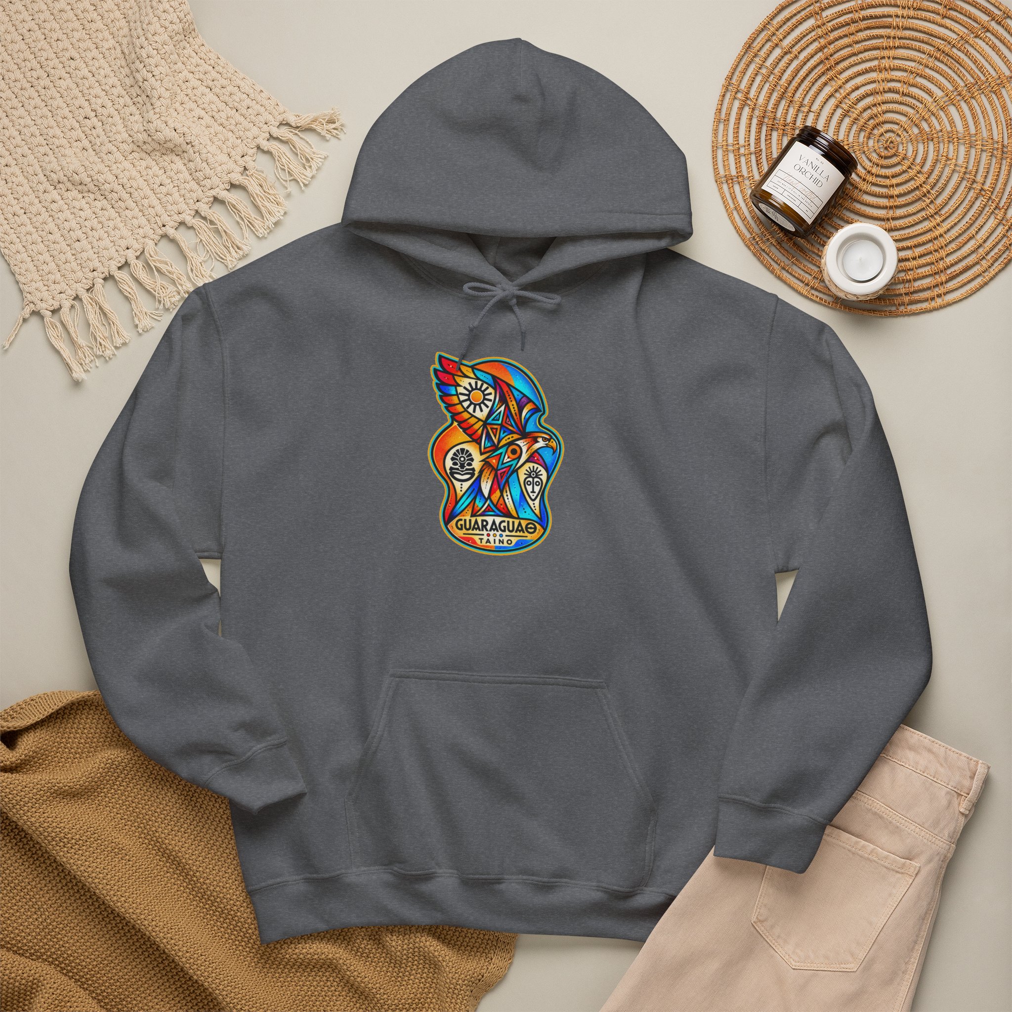 Guaraguao Taíno Hoodie – Puerto Rican Heritage Hawk Sweatshirt - Image 24