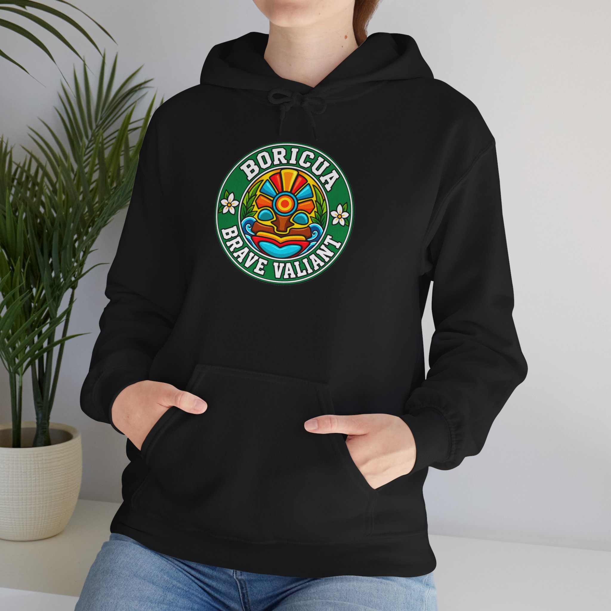 Boricua Brave Valiant Hoodie – Colorful Taíno Heritage Design - Image 7