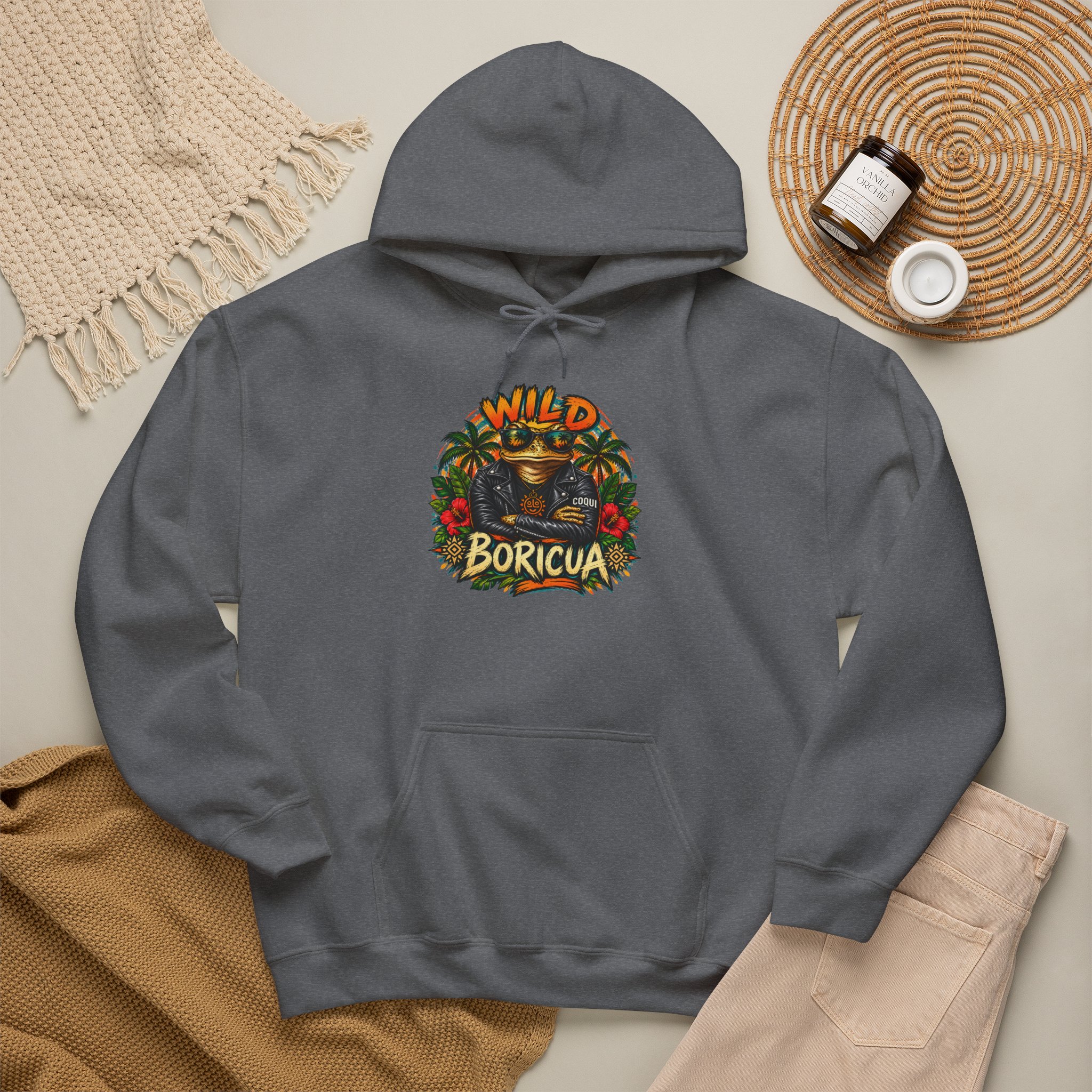 Wild Boricua Coquí Hoodie – Puerto Rican Tropical Frog Design - Image 24