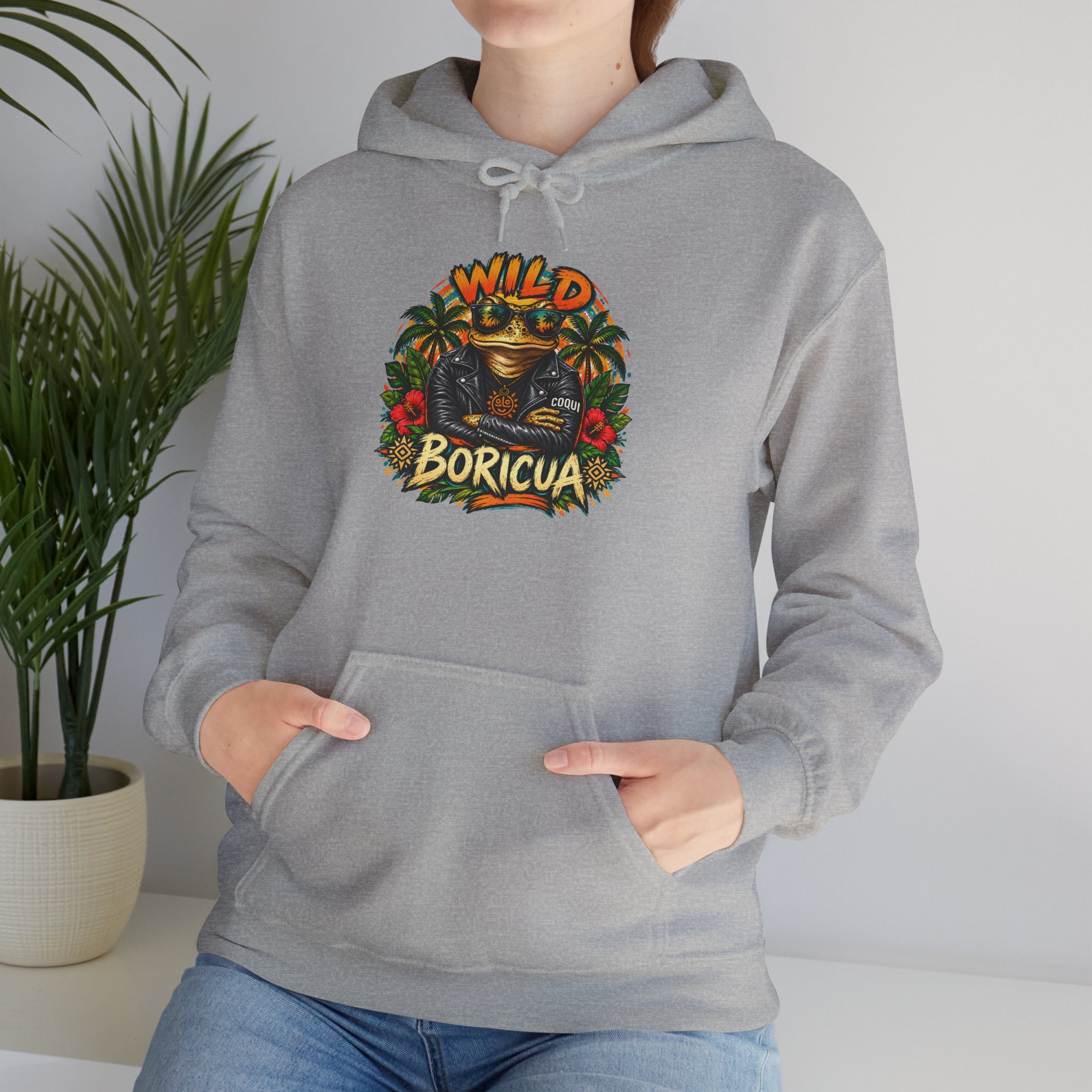 Wild Boricua Coquí Hoodie – Puerto Rican Tropical Frog Design - Image 15