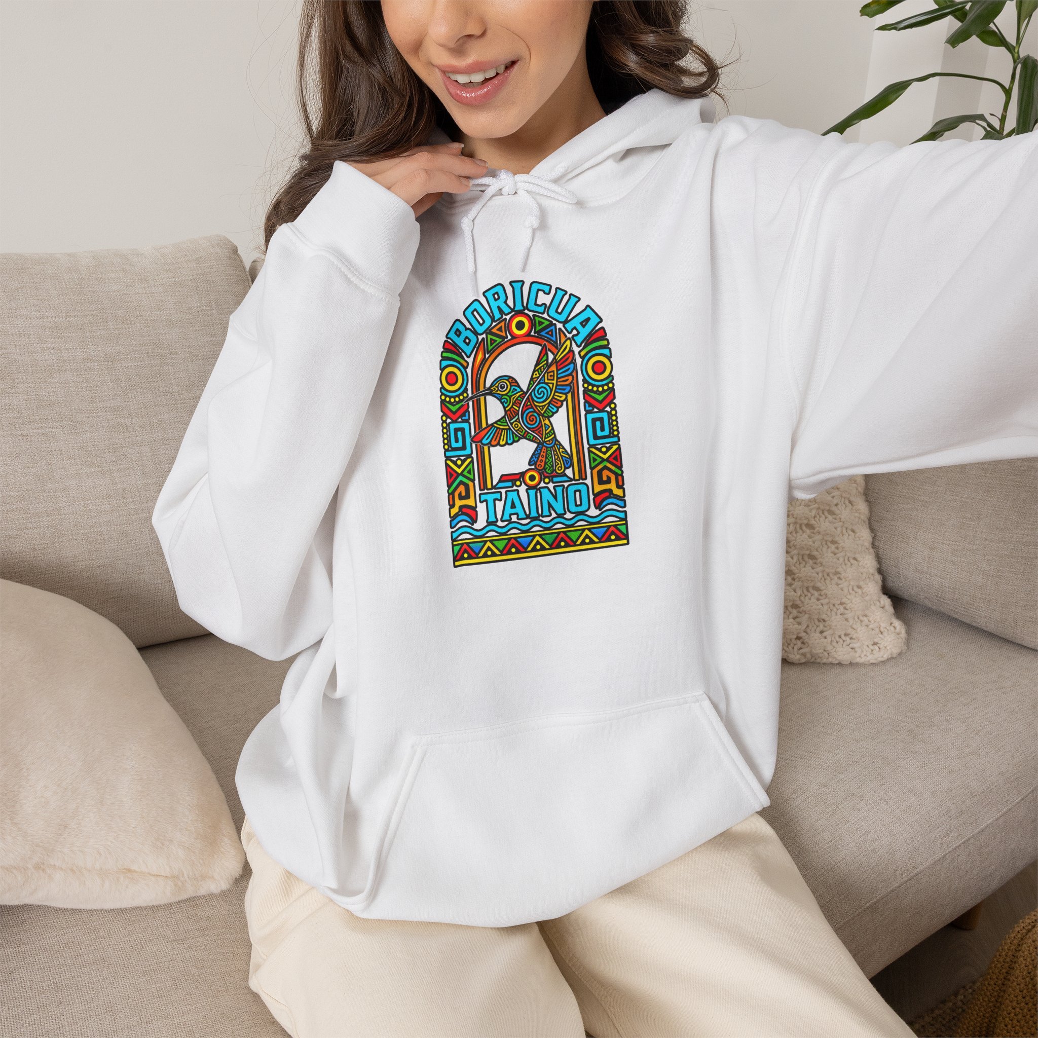 Boricua Taíno Hummingbird Hoodie – Puerto Rican Heritage - Image 2
