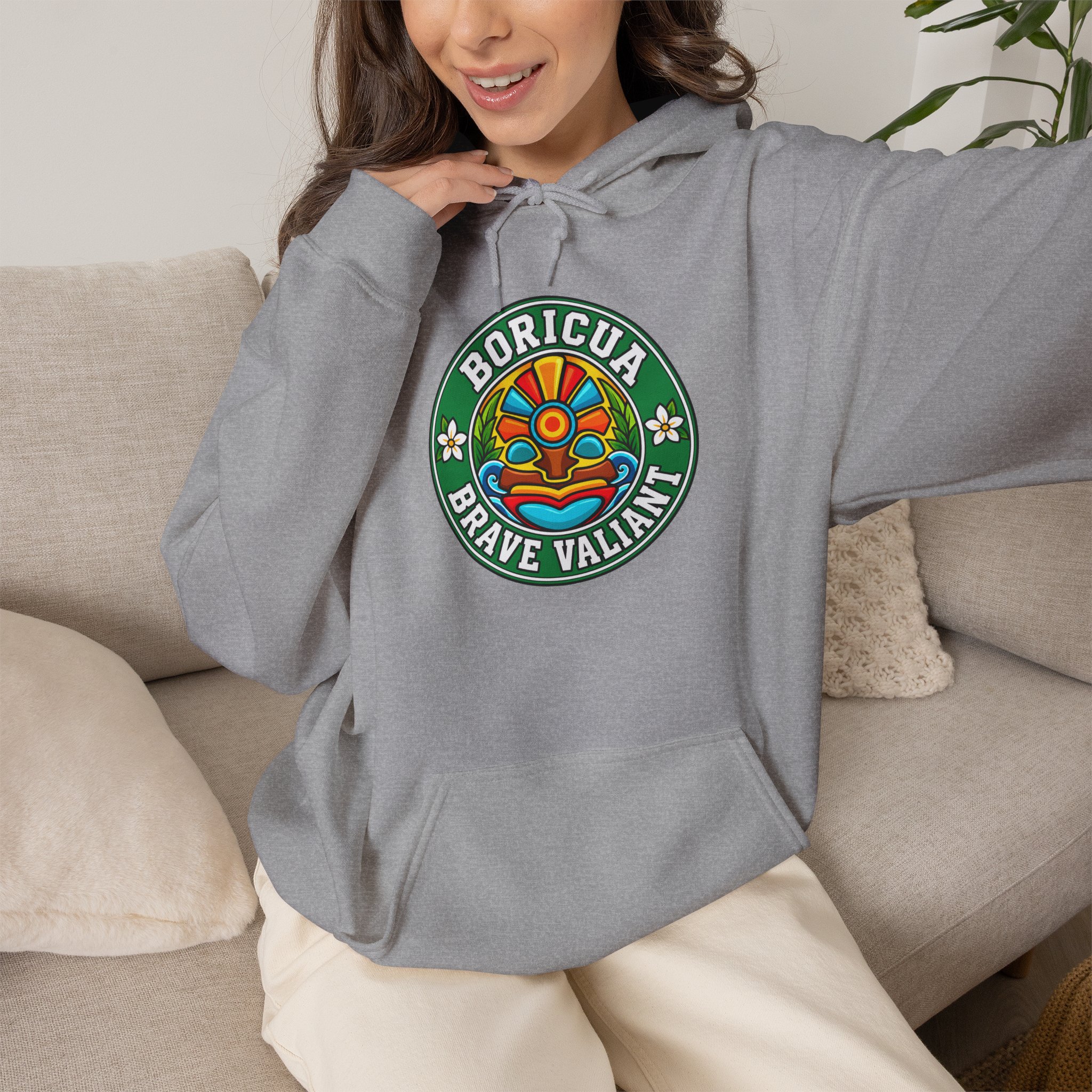 Boricua Brave Valiant Hoodie – Colorful Taíno Heritage Design - Image 14