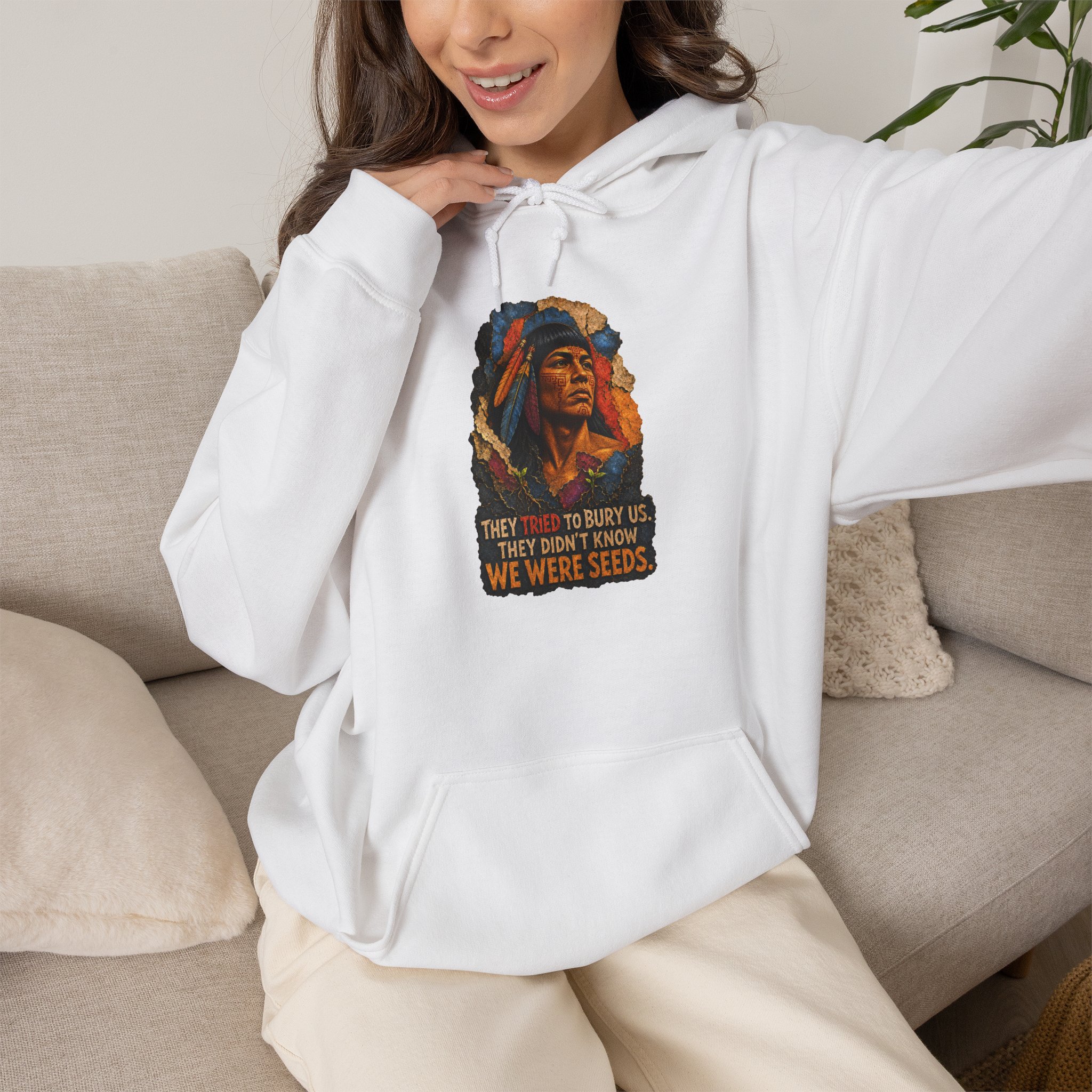 We Were Seeds Taíno Hoodie – Borikén Heritage Design - Image 2