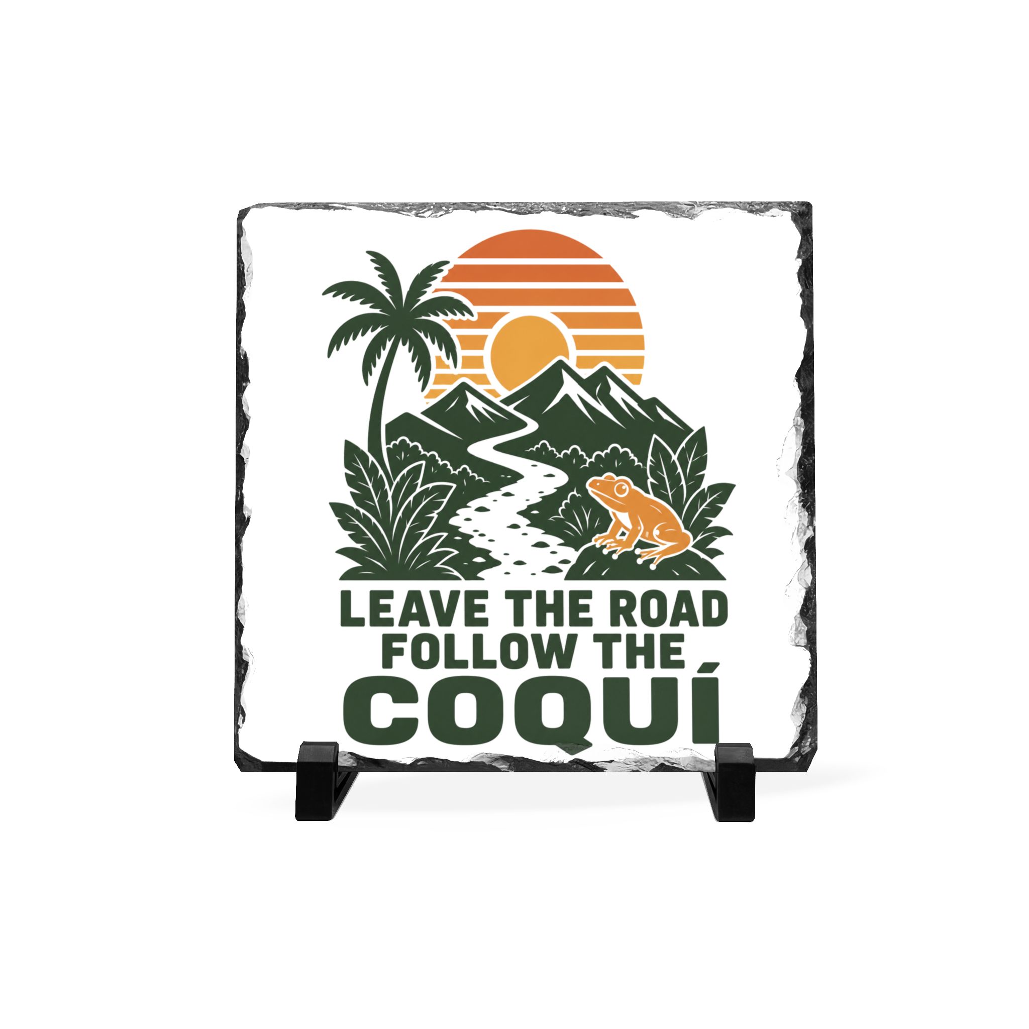 Follow the Coquí Slate Plaque – Puerto Rico Adventure Home Decor - Image 2