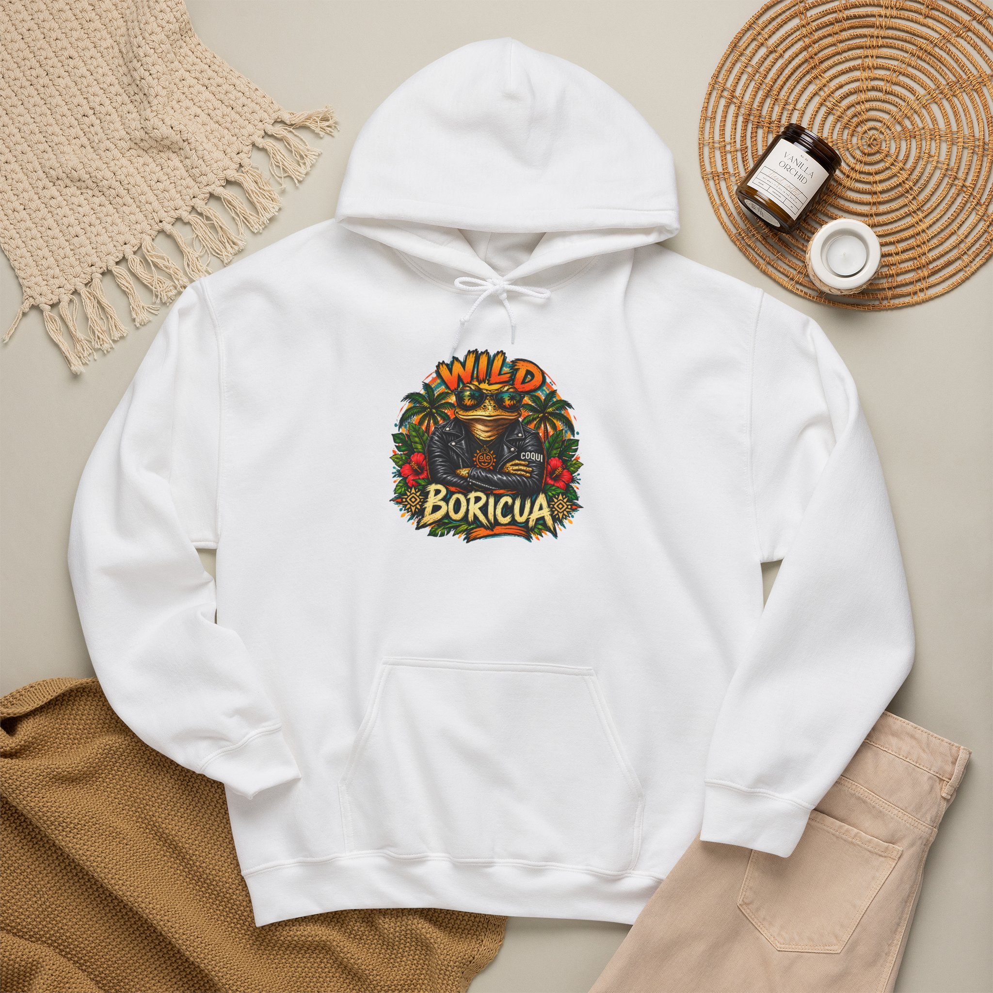 Wild Boricua Coquí Hoodie – Puerto Rican Tropical Frog Design - Image 3