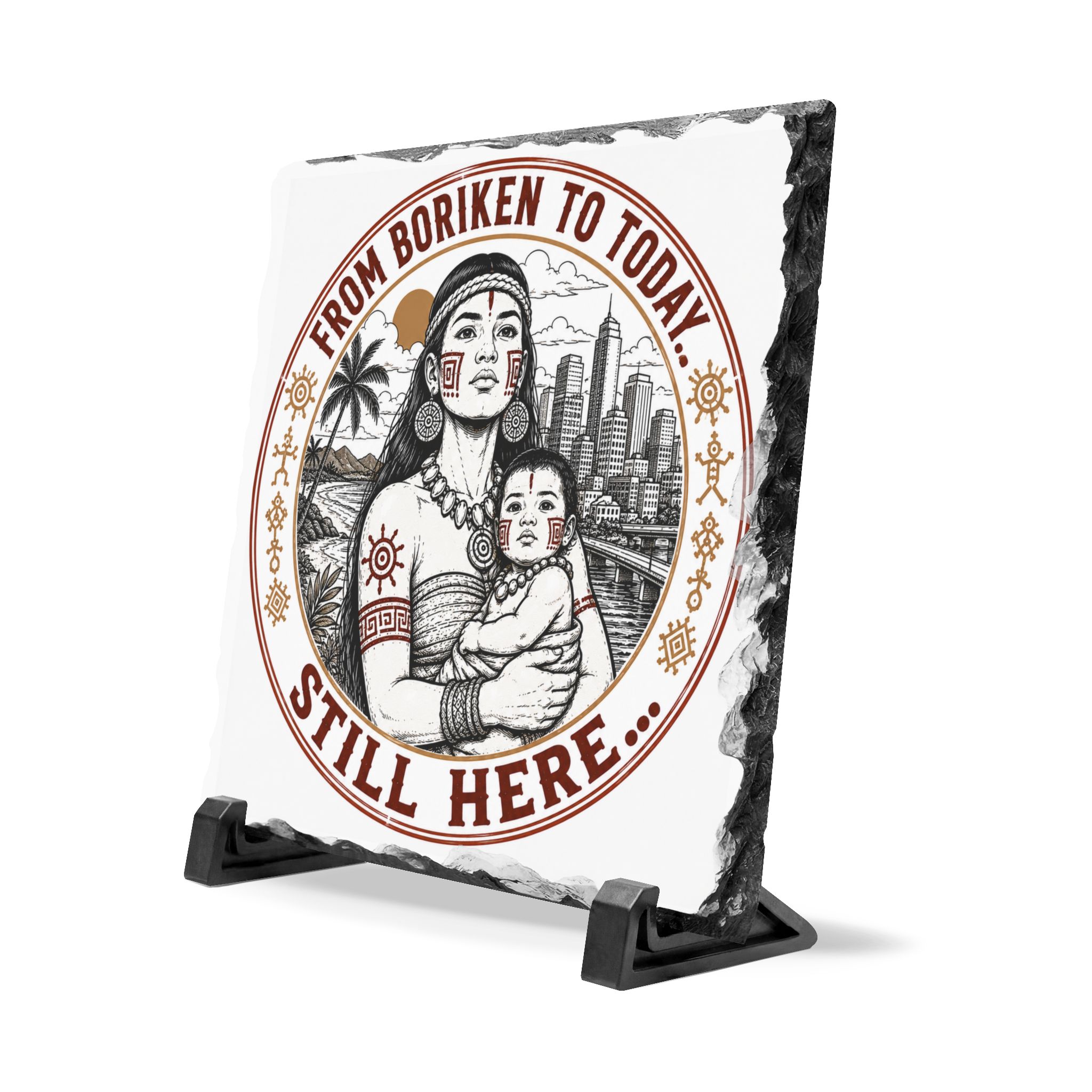 From Borikén to Today Slate Plaque – Taíno Inspired Puerto Rican Heritage Decor - Image 3