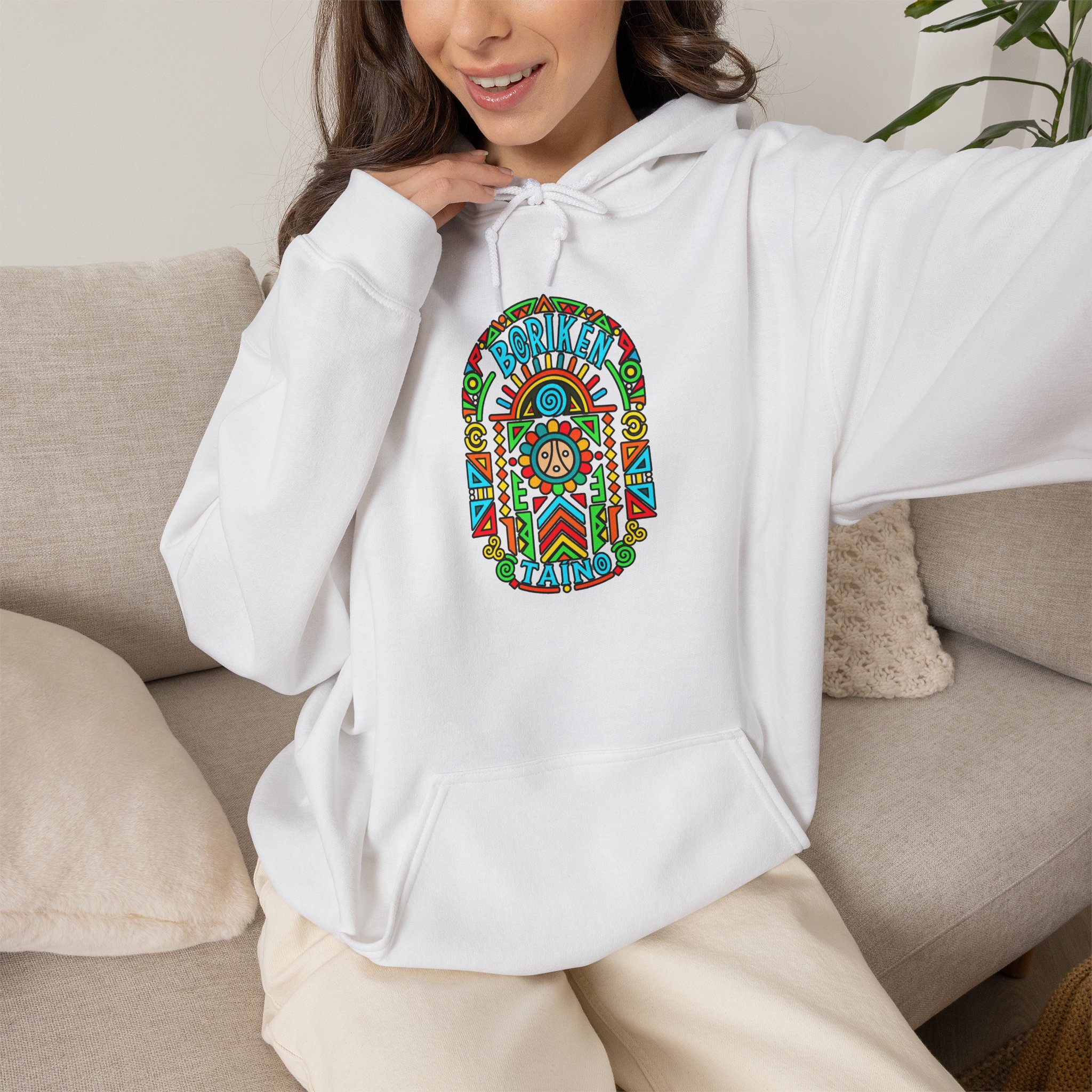 Borikén Taíno Hoodie – Colorful Puerto Rican Heritage Design - Image 2