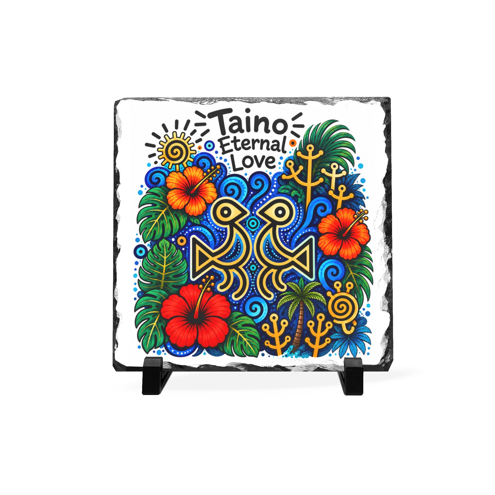 Taíno Eternal Love Slate Plaque – Puerto Rican Inspired Tropical Home Decor - Image 2