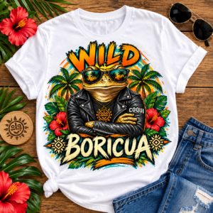 Boricua Wild Frog Tee | Puerto Rican Pride T-Shirt