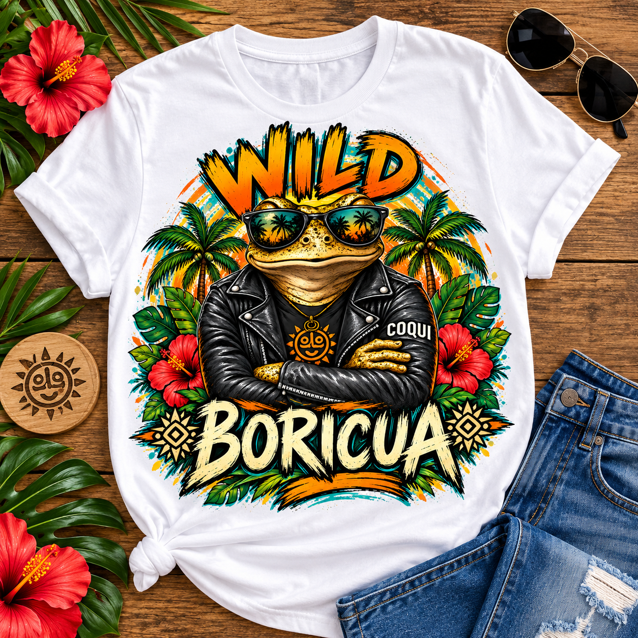 Boricua Wild Frog Tee | Puerto Rican Pride T-Shirt