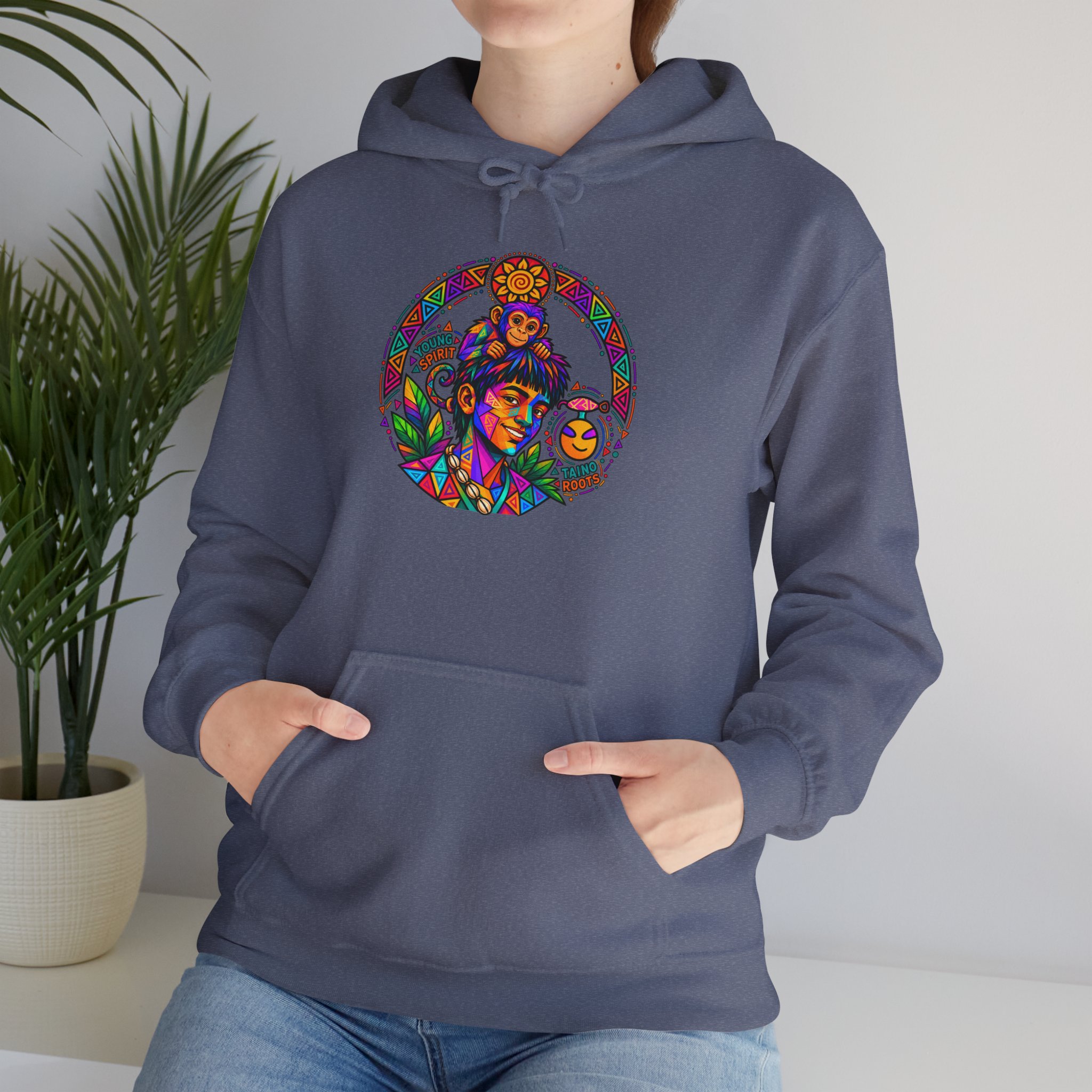 Young Spirit Taíno Roots Hoodie – Colorful Boricua Heritage Art - Image 36