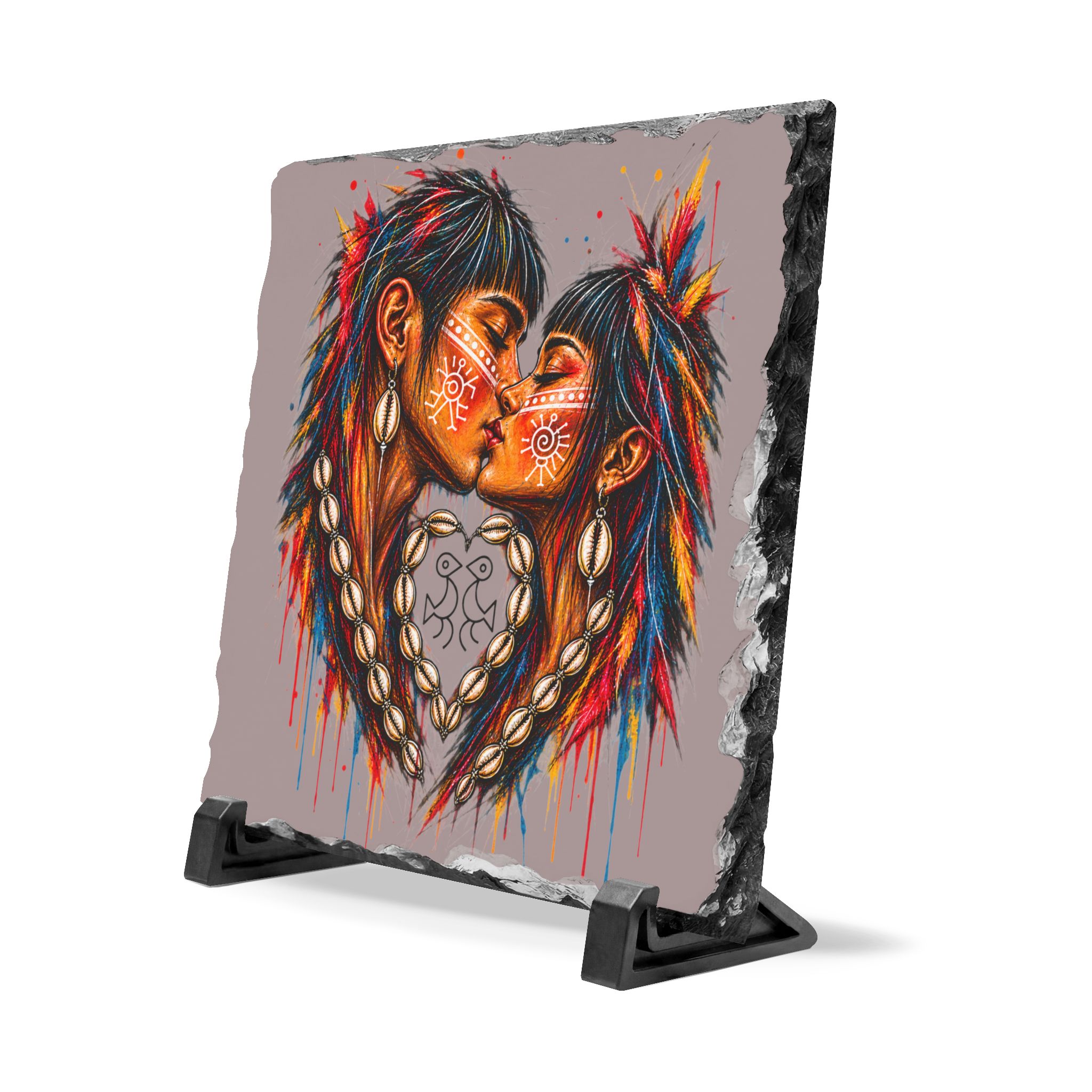 Taíno Love Slate Plaque – Puerto Rican Inspired Couple & Heritage Home Decor - Image 3