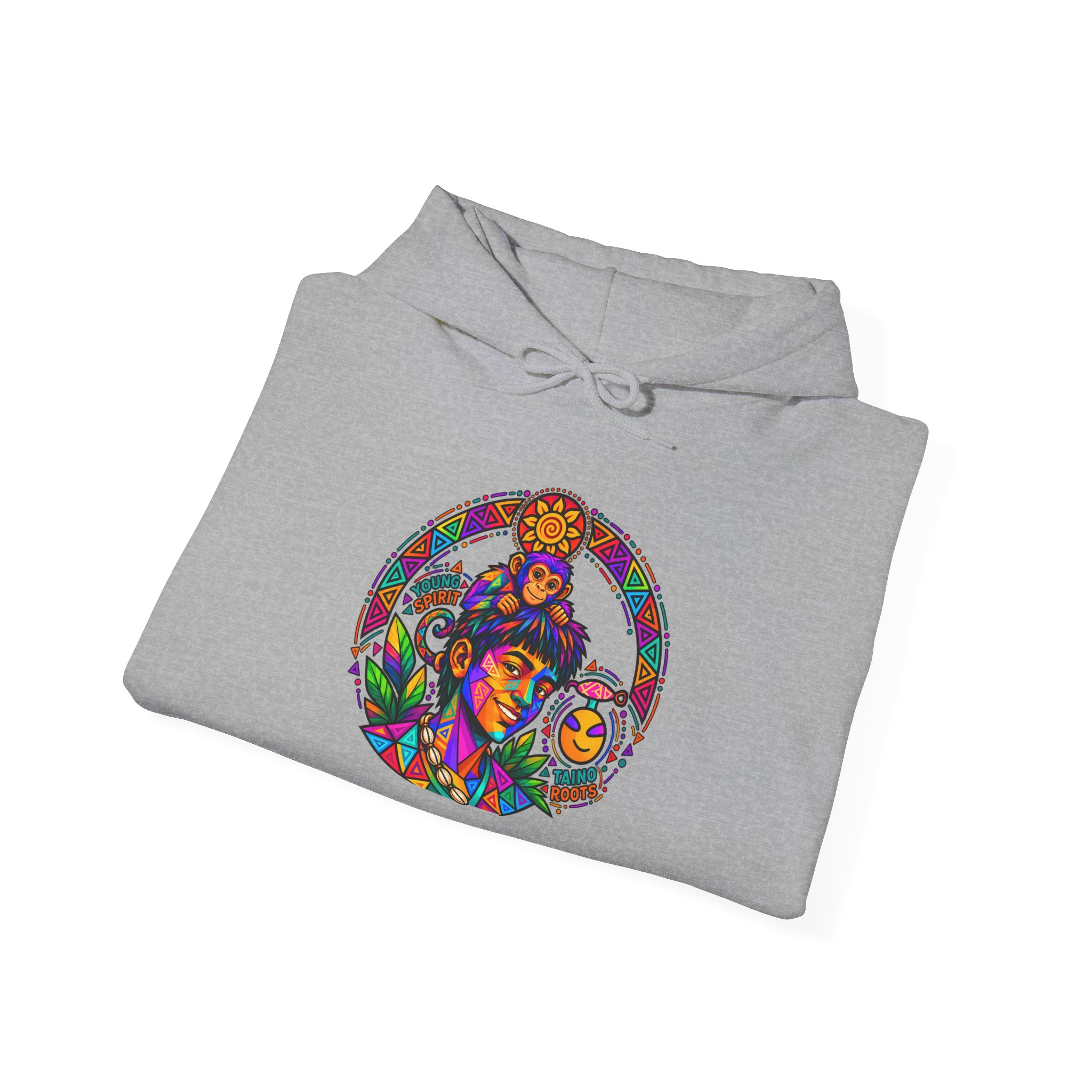 Young Spirit Taíno Roots Hoodie – Colorful Boricua Heritage Art - Image 21