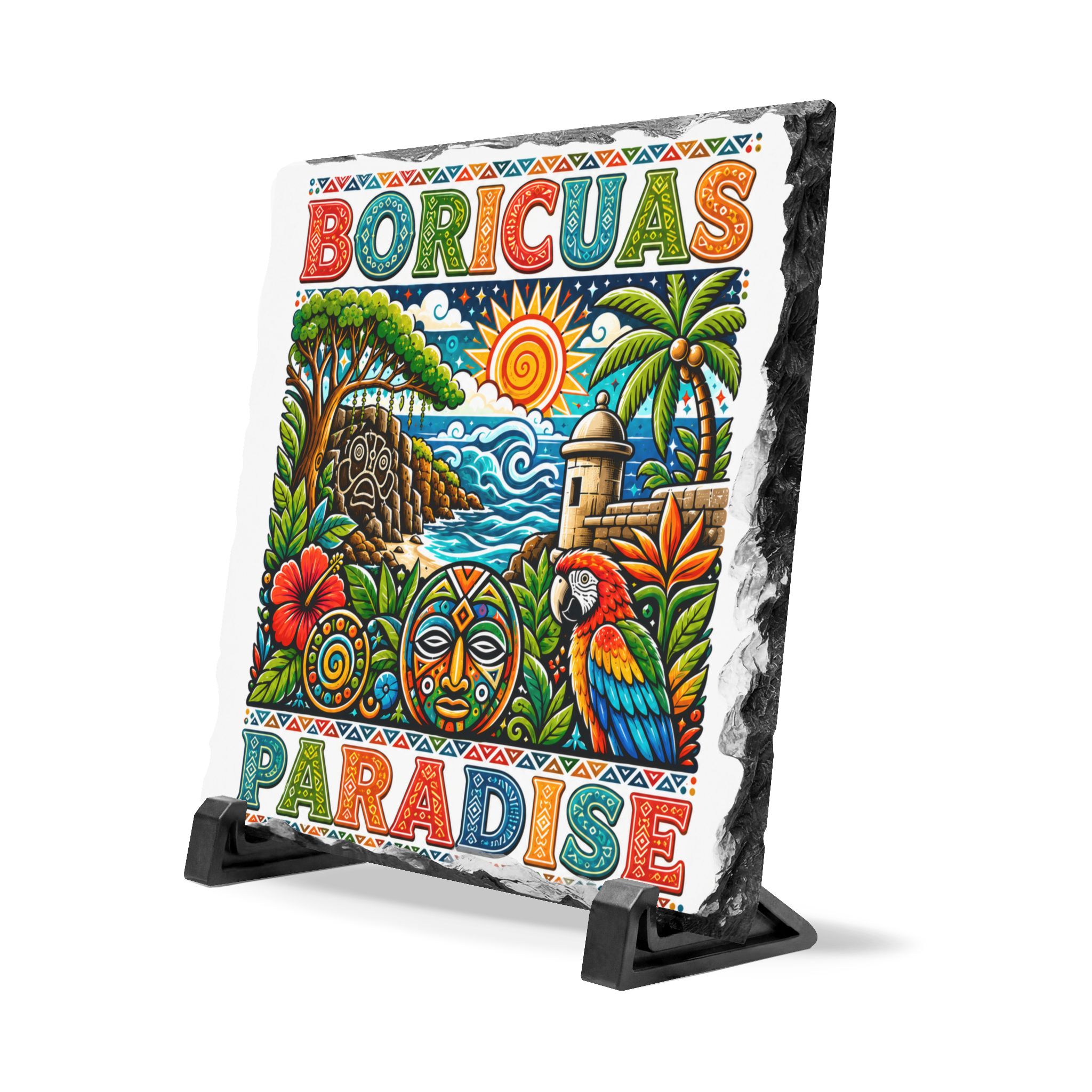 Boricua Paradise Slate Plaque – Puerto Rican Tropical Home Decor - Image 3