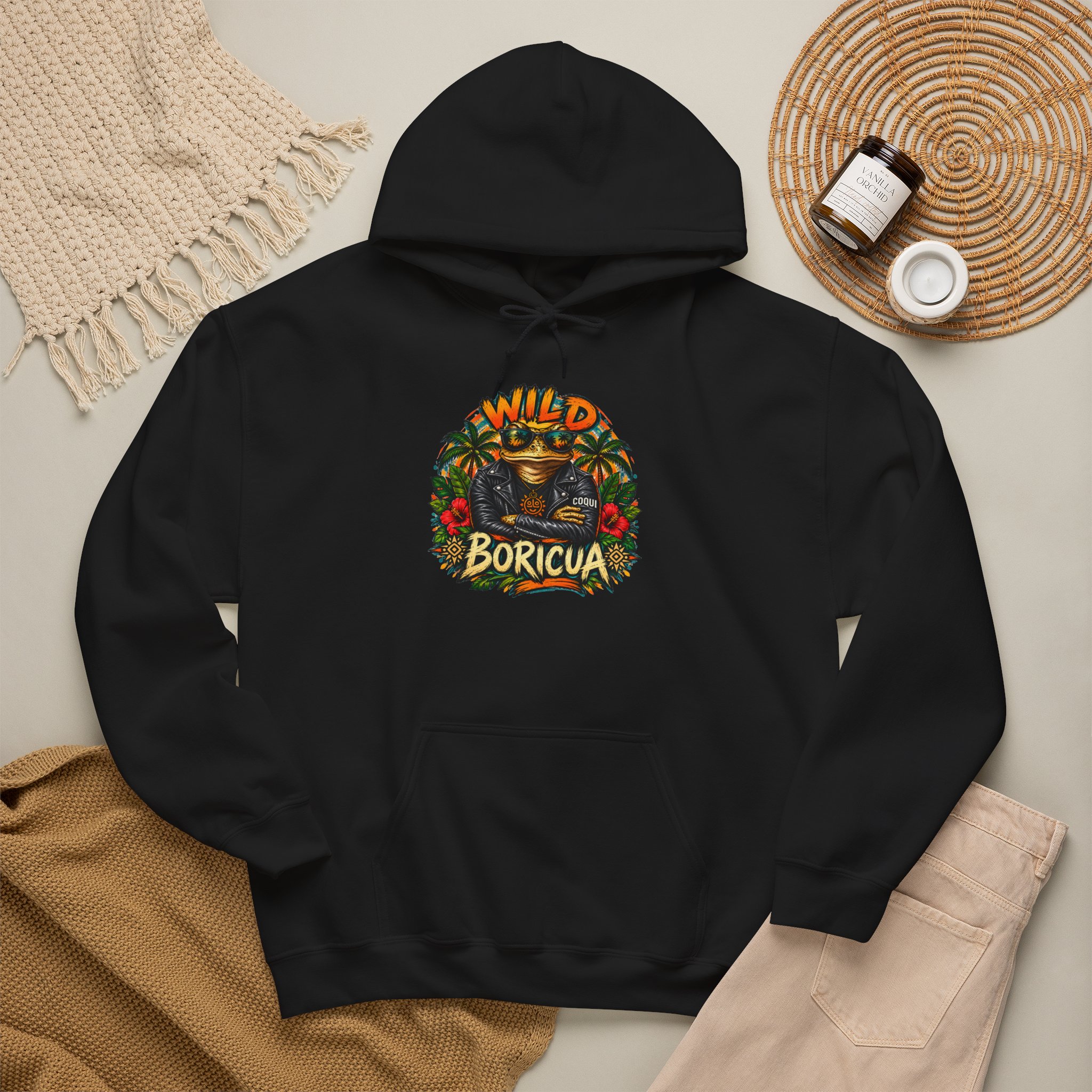 Wild Boricua Coquí Hoodie – Puerto Rican Tropical Frog Design - Image 10
